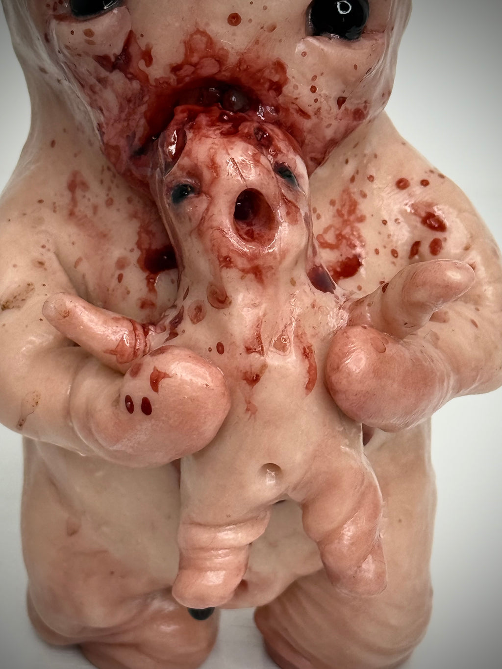 Devouring Disturbie – Handmade Polymer Clay Horror Creature Sculpture – Creepy Art Collectible