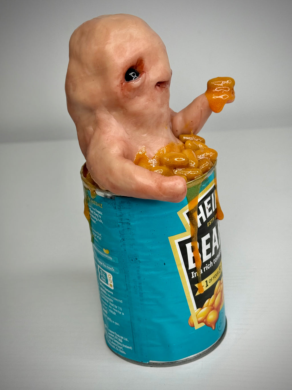 Bathing Beanz Disturbie – Bean Bath Creature Sculpture – Weird Handmade Polymer Clay Oddity