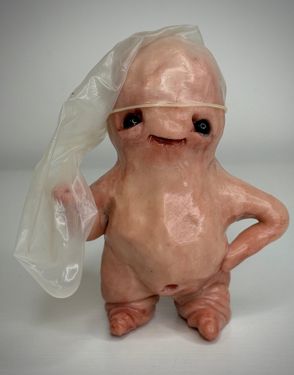 New Hat Disturbie – Grotesque Creature Sculpture – Weird Handmade Polymer Clay Oddity