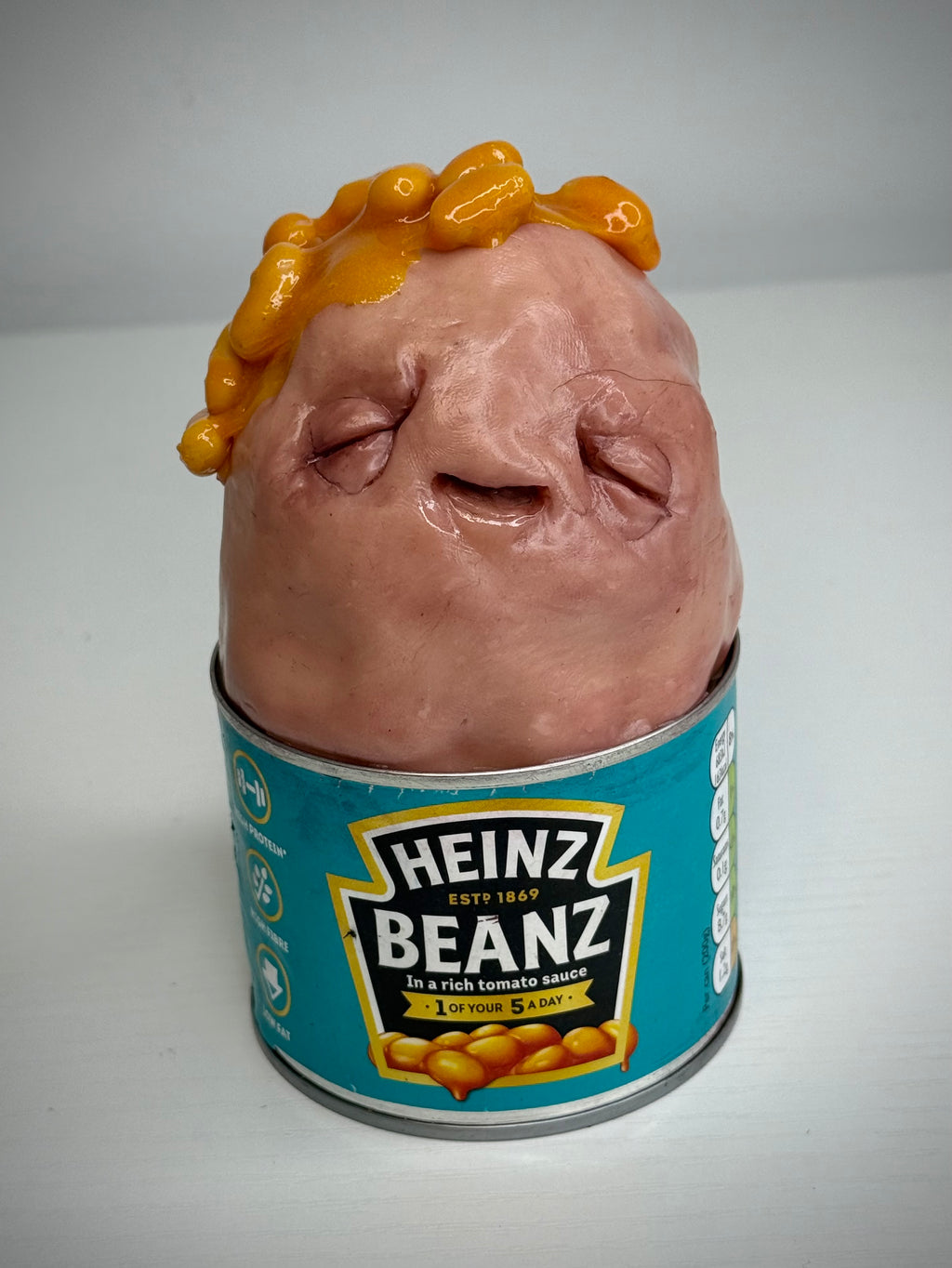 bEaNz – Sentient Bean Can Sculpture – Weird Handmade Polymer Clay Oddity