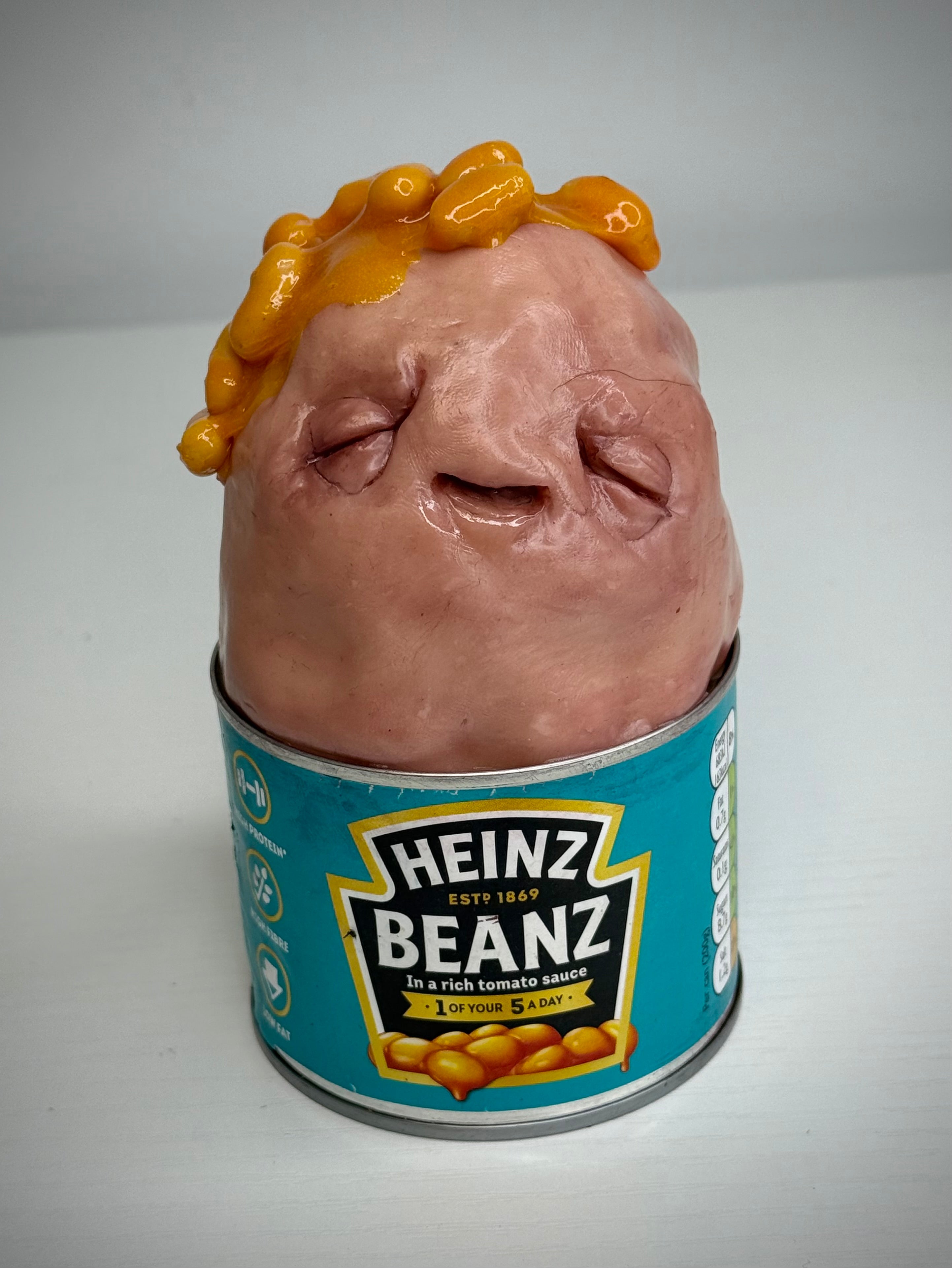 bEaNz – Sentient Bean Can Sculpture – Weird Handmade Polymer Clay Oddity
