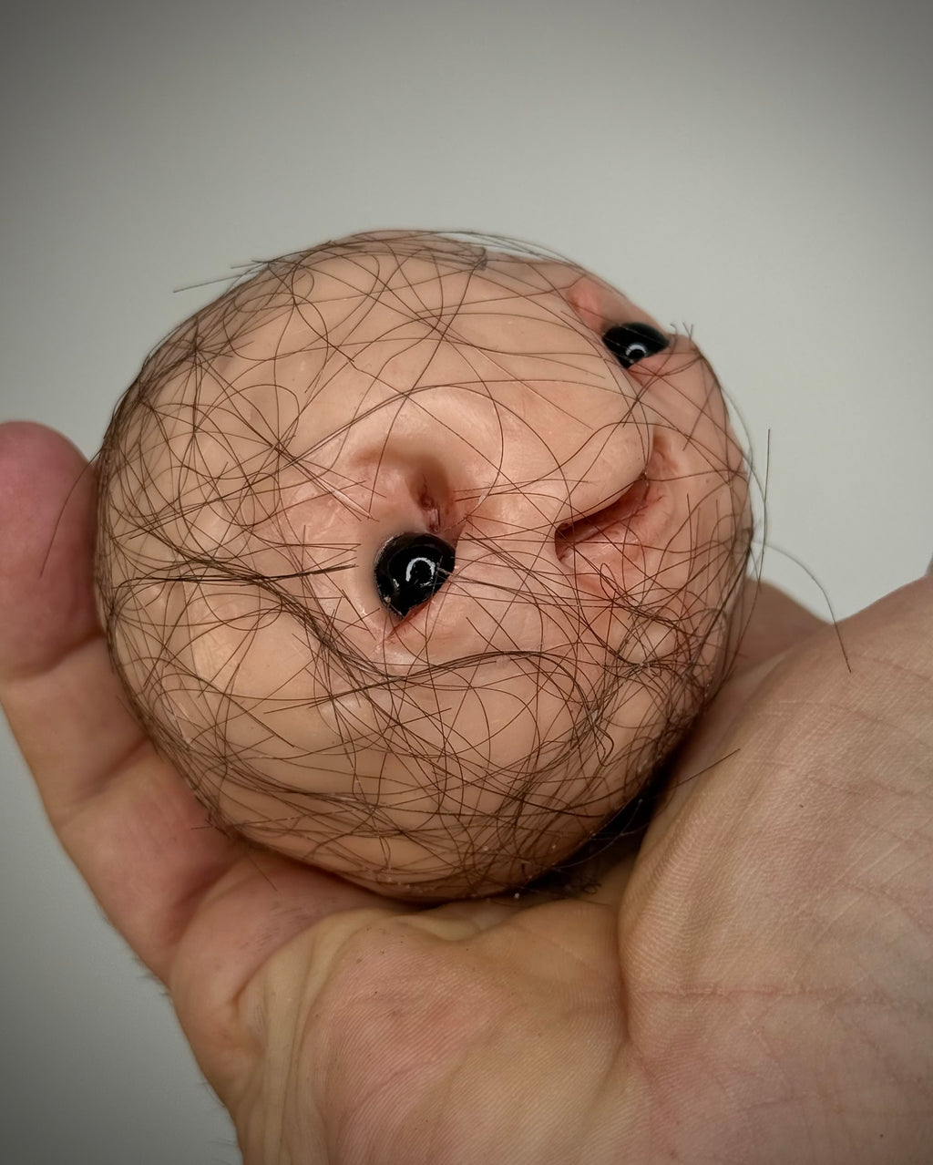 Hair Ball – Handmade Polymer Clay Creature Sculpture – Weird Horror Art Collectible