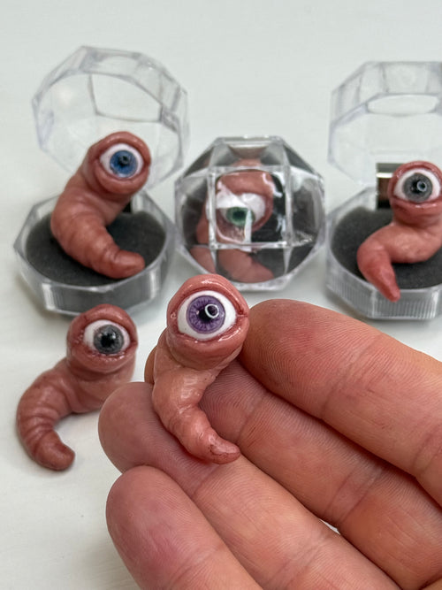 Baby Worm Blind Box Handmade Polymer Clay Cyclops Creature Collectible Mystery Gift