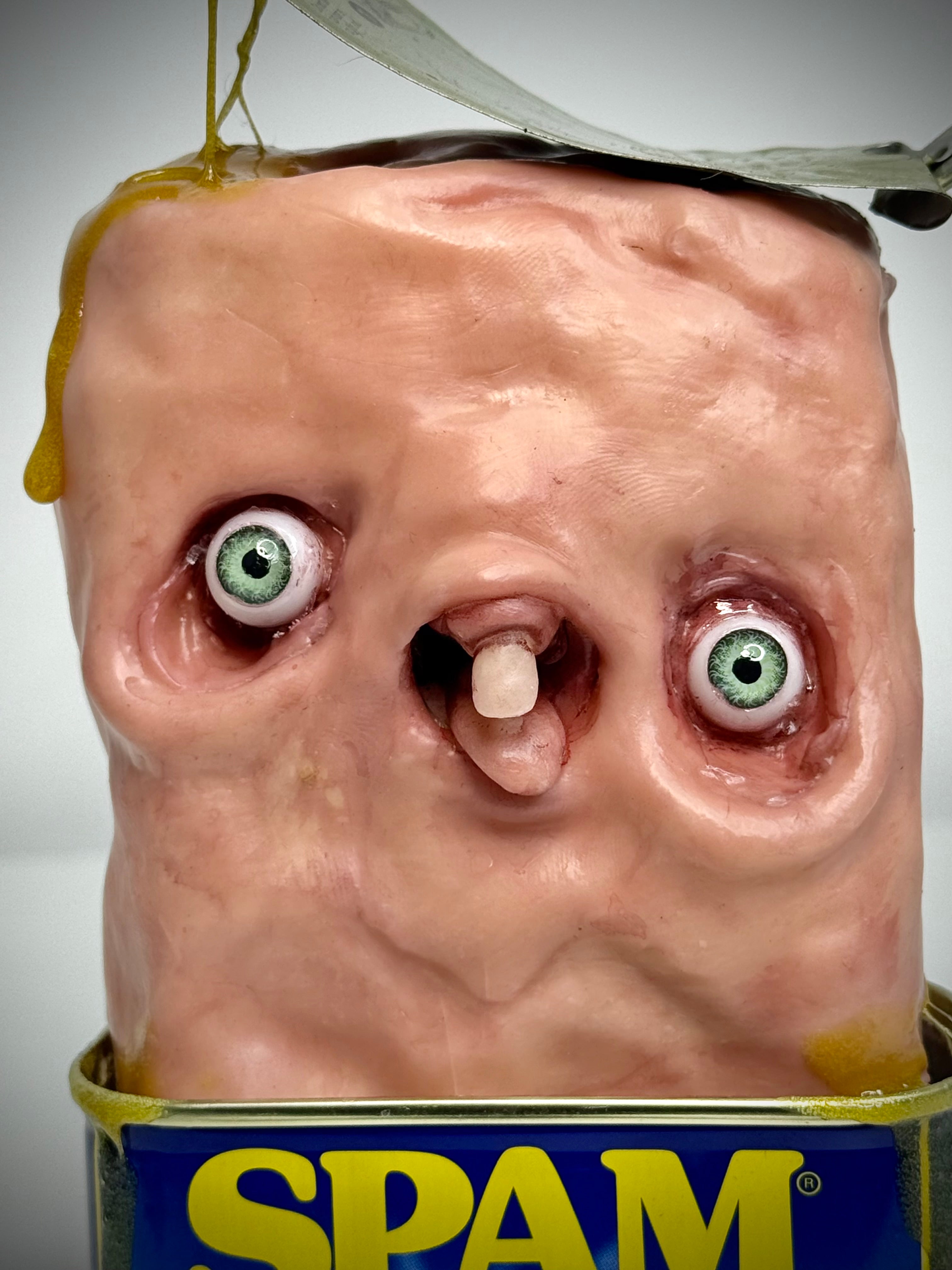 Sentient Spam – Creepy Food Sculpture – Weird Handmade Polymer Clay Oddity