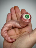 Large Worm Friend – Eyeball Worm Creature Sculpture – Weird Handmade Polymer Clay Oddity