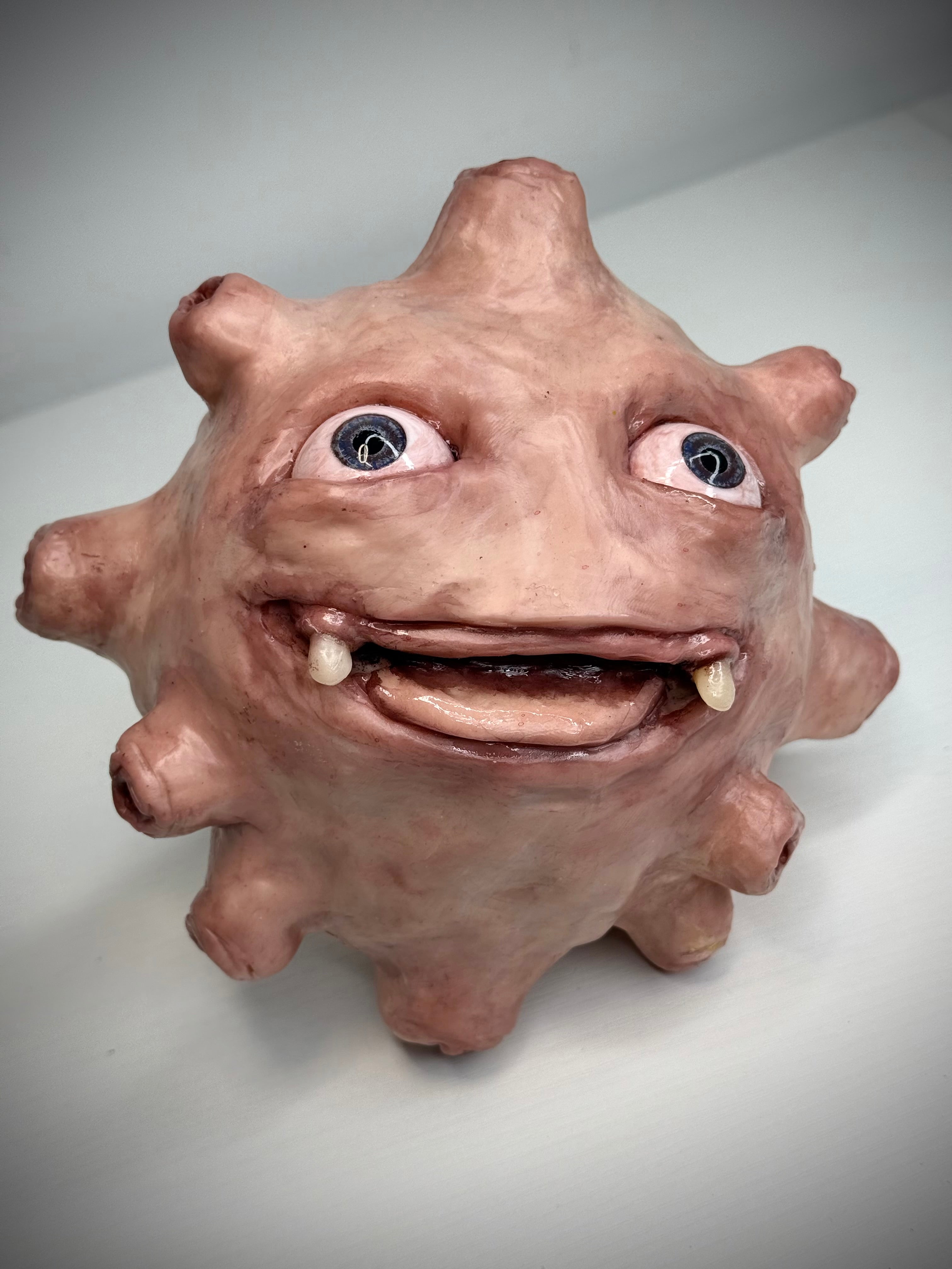 Koffing Inspired Sculpture – Grotesque Creature Art – Weird Handmade Polymer Clay Oddity