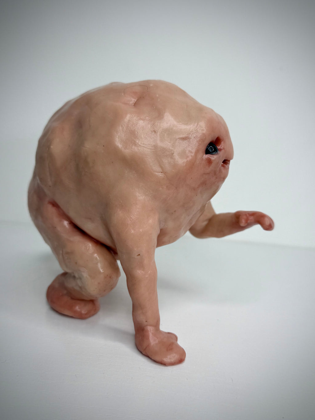 Hunchback Disturbie – Handmade Polymer Clay Creature Sculpture – Creepy Cute Art Collectible
