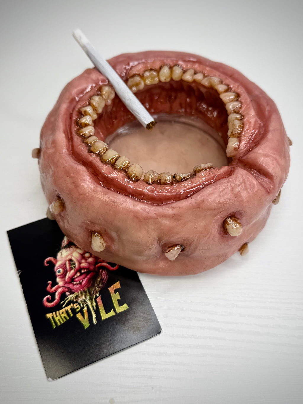 Rotten Mouth Ashtray – Grotesque Teeth Ashtray – Weird Handmade Polymer Clay Horror Decor