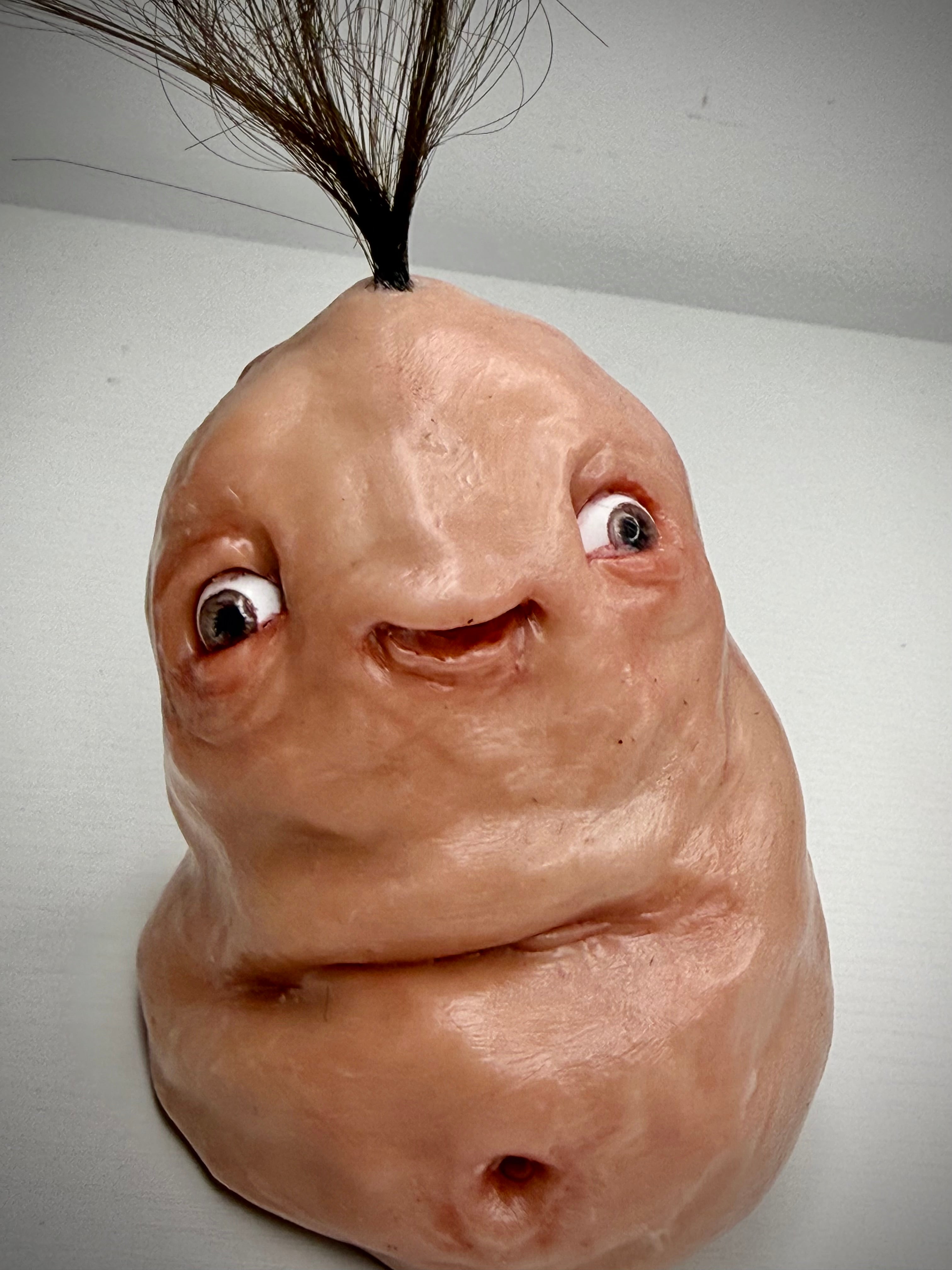 Tufty – Handmade Polymer Clay Creature Sculpture – Weird Oddity Art