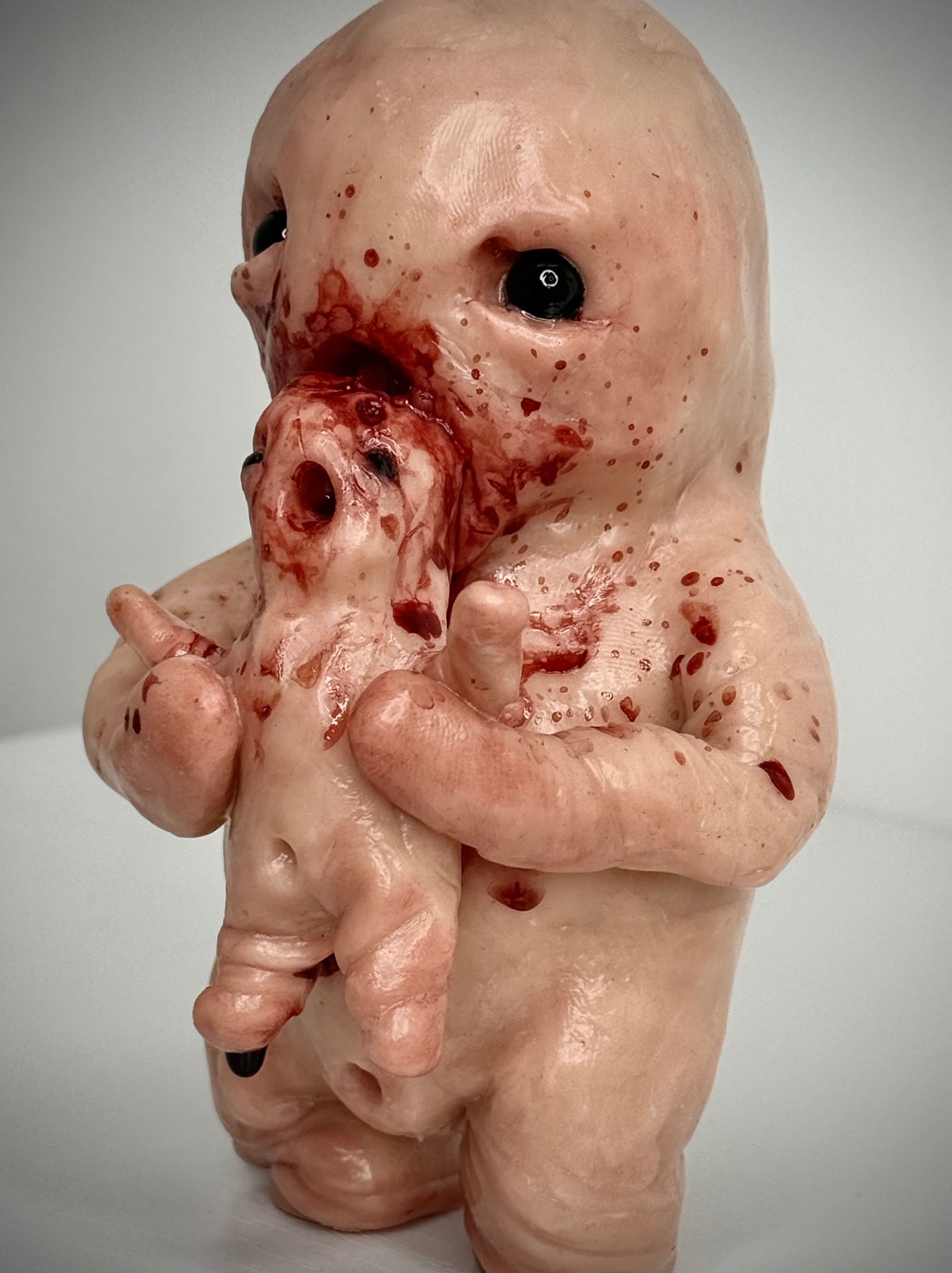 Devouring Disturbie – Handmade Polymer Clay Horror Creature Sculpture – Creepy Art Collectible