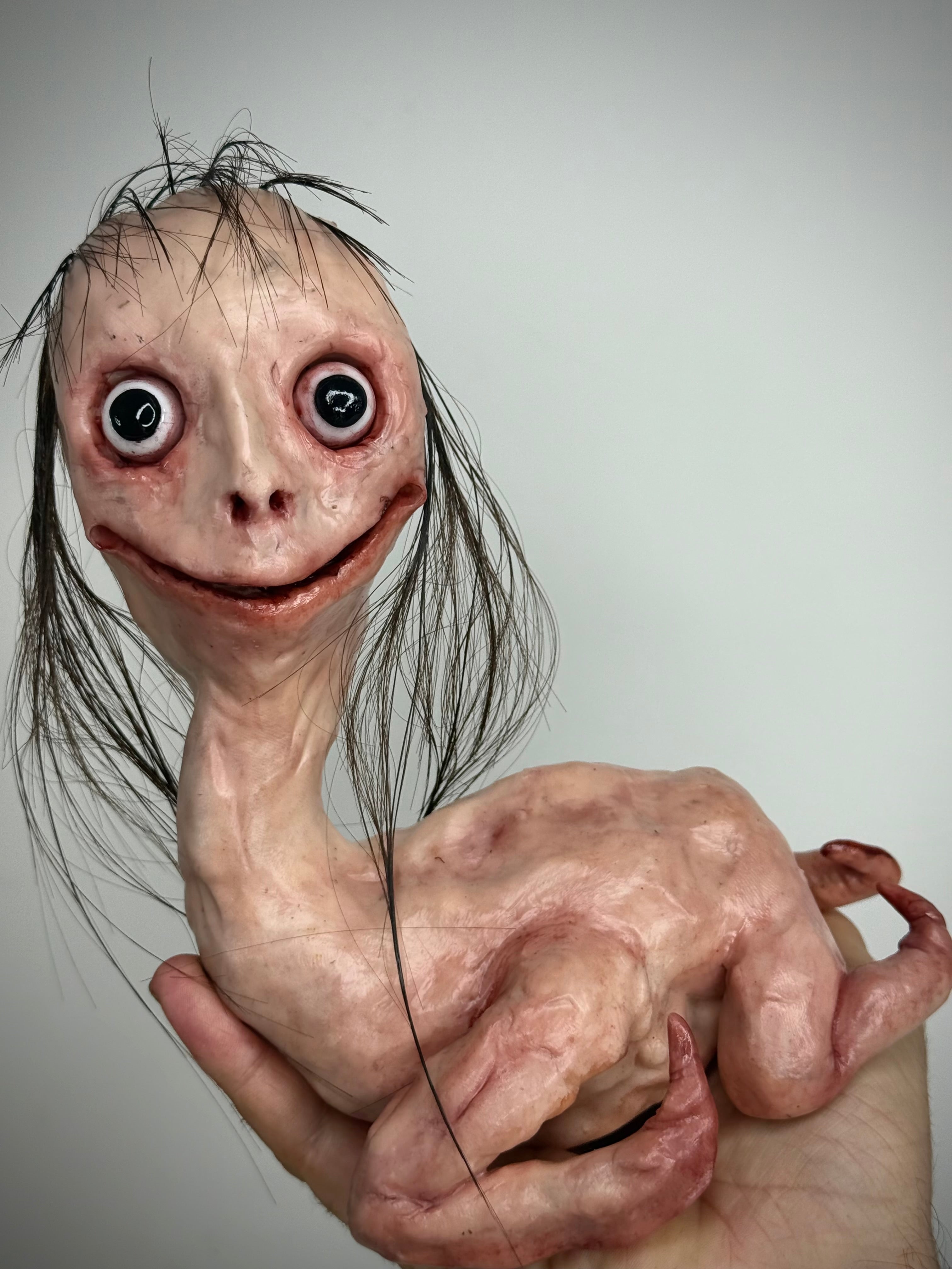 Momo Inspired Bird Creature Sculpture – Weird Handmade Polymer Clay Oddity