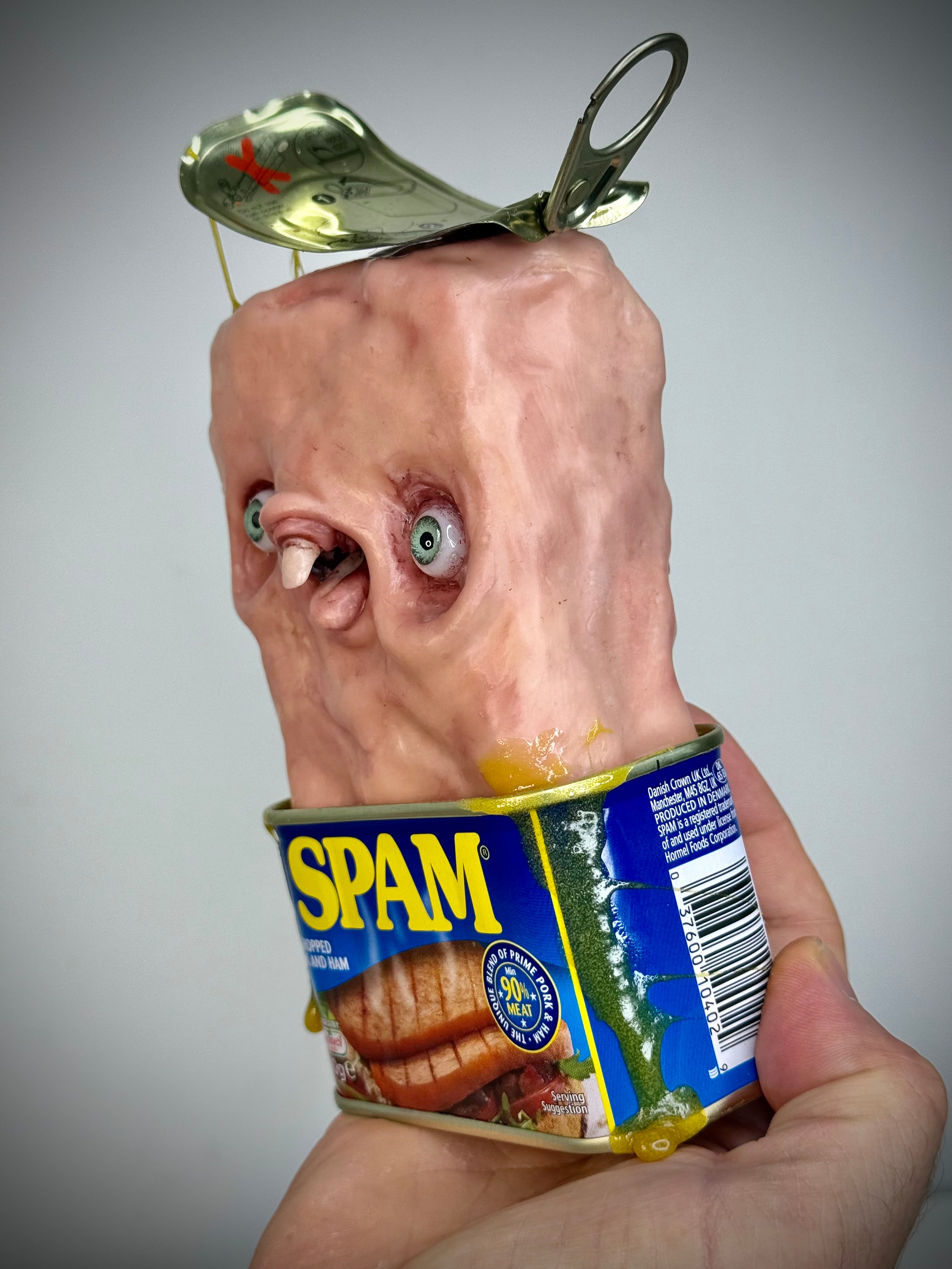 Sentient Spam – Creepy Food Sculpture – Weird Handmade Polymer Clay Oddity