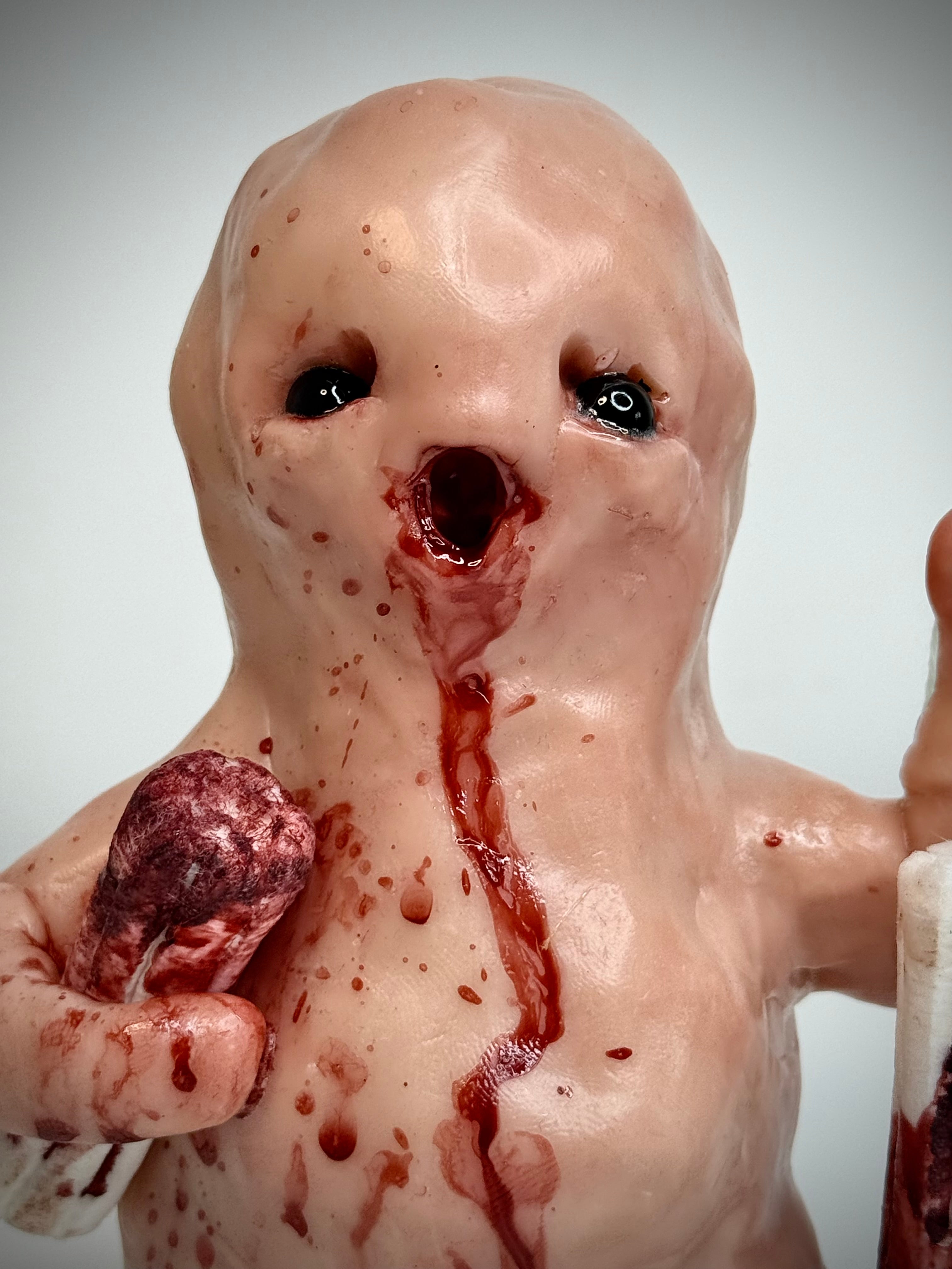 Tastes Like Pennies Disturbie – Grotesque Creature Sculpture – Weird Handmade Polymer Clay Oddity