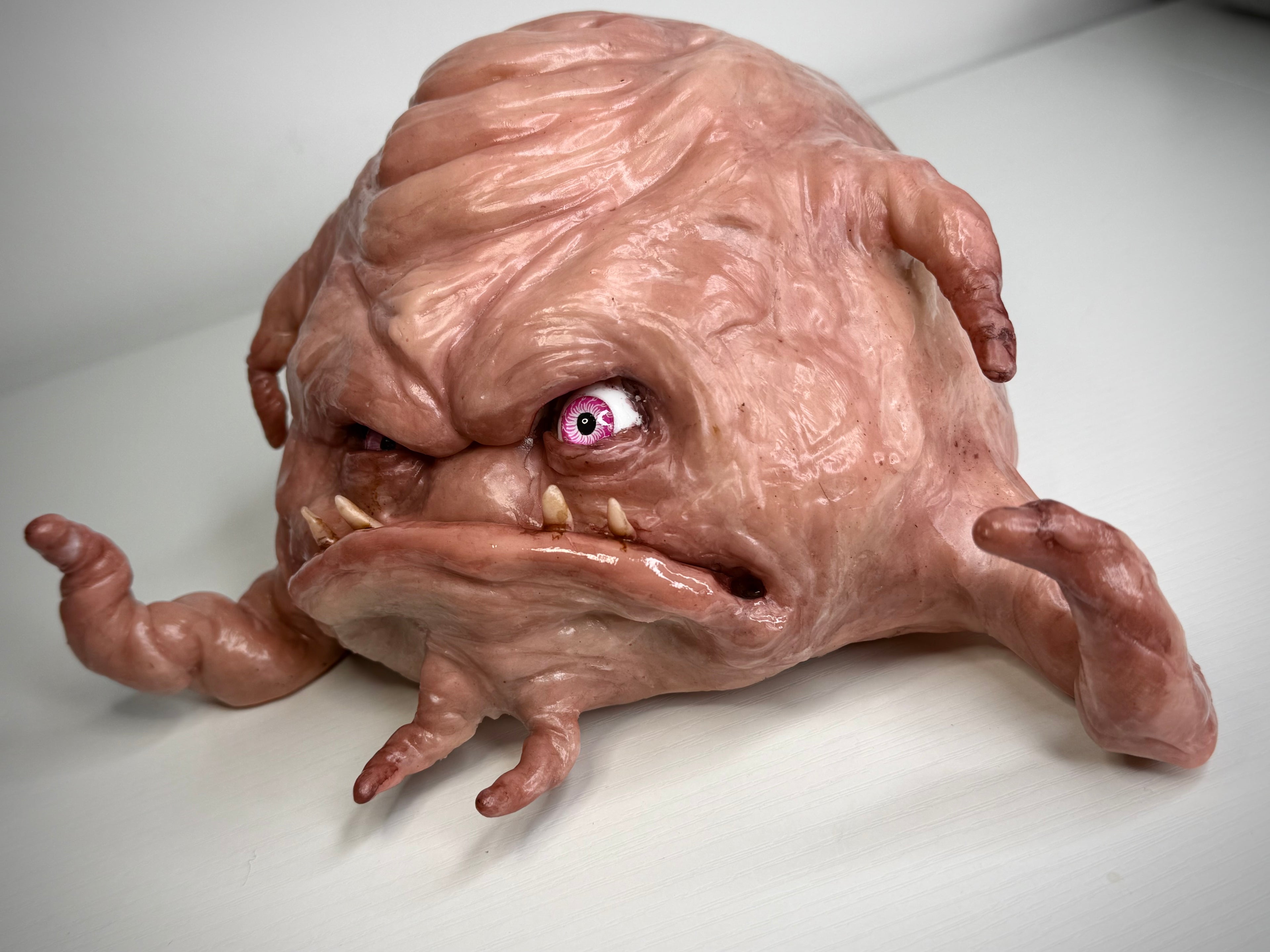 Krang-Inspired Brain Creature – Grotesque Monster Sculpture – Weird Handmade Polymer Clay Oddi
