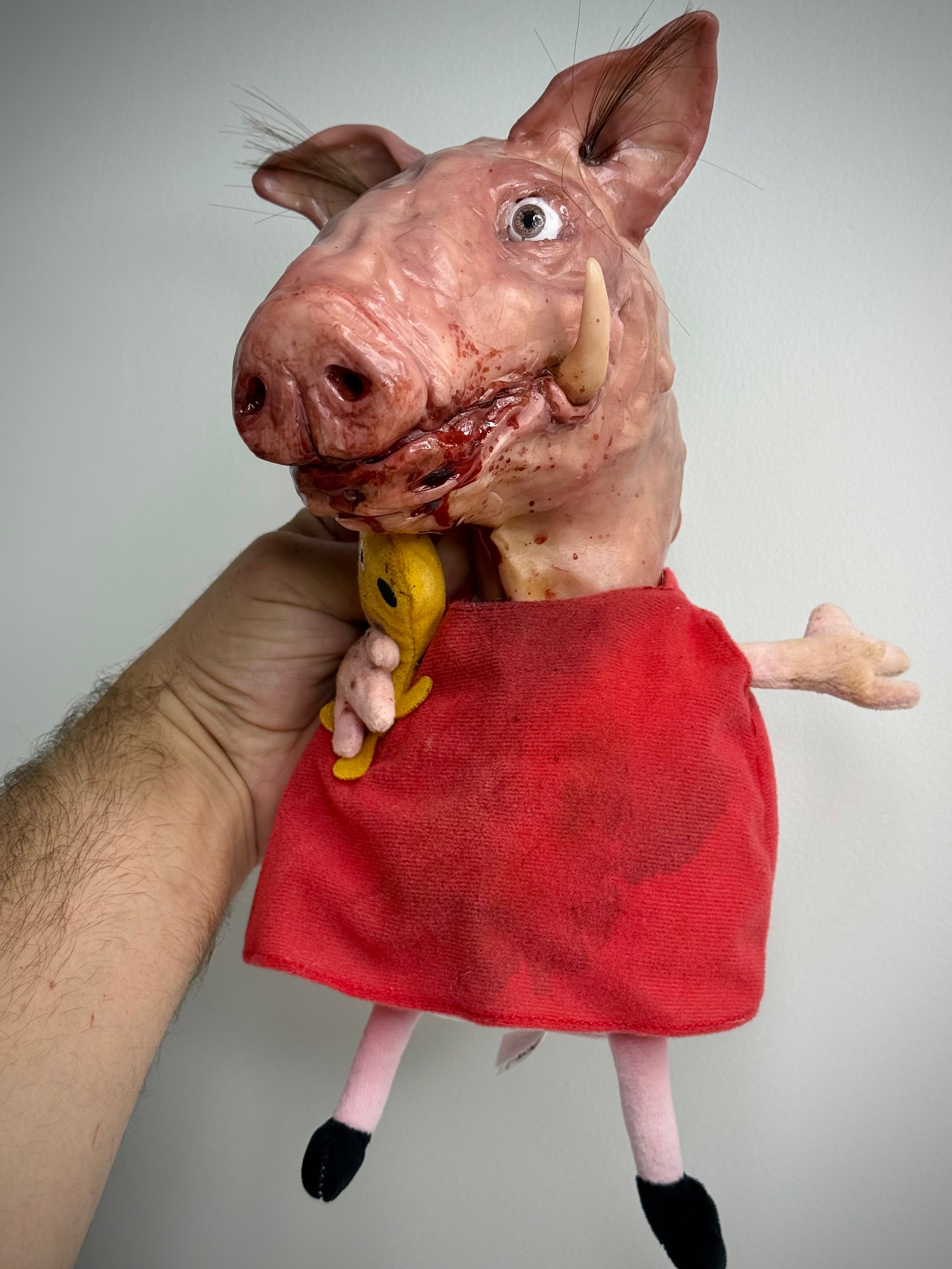 Mutant Pig Plush – Handmade Horror Sculpture