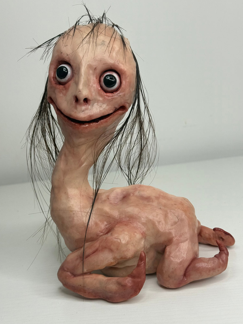 Momo Inspired Bird Creature Sculpture – Weird Handmade Polymer Clay Oddity