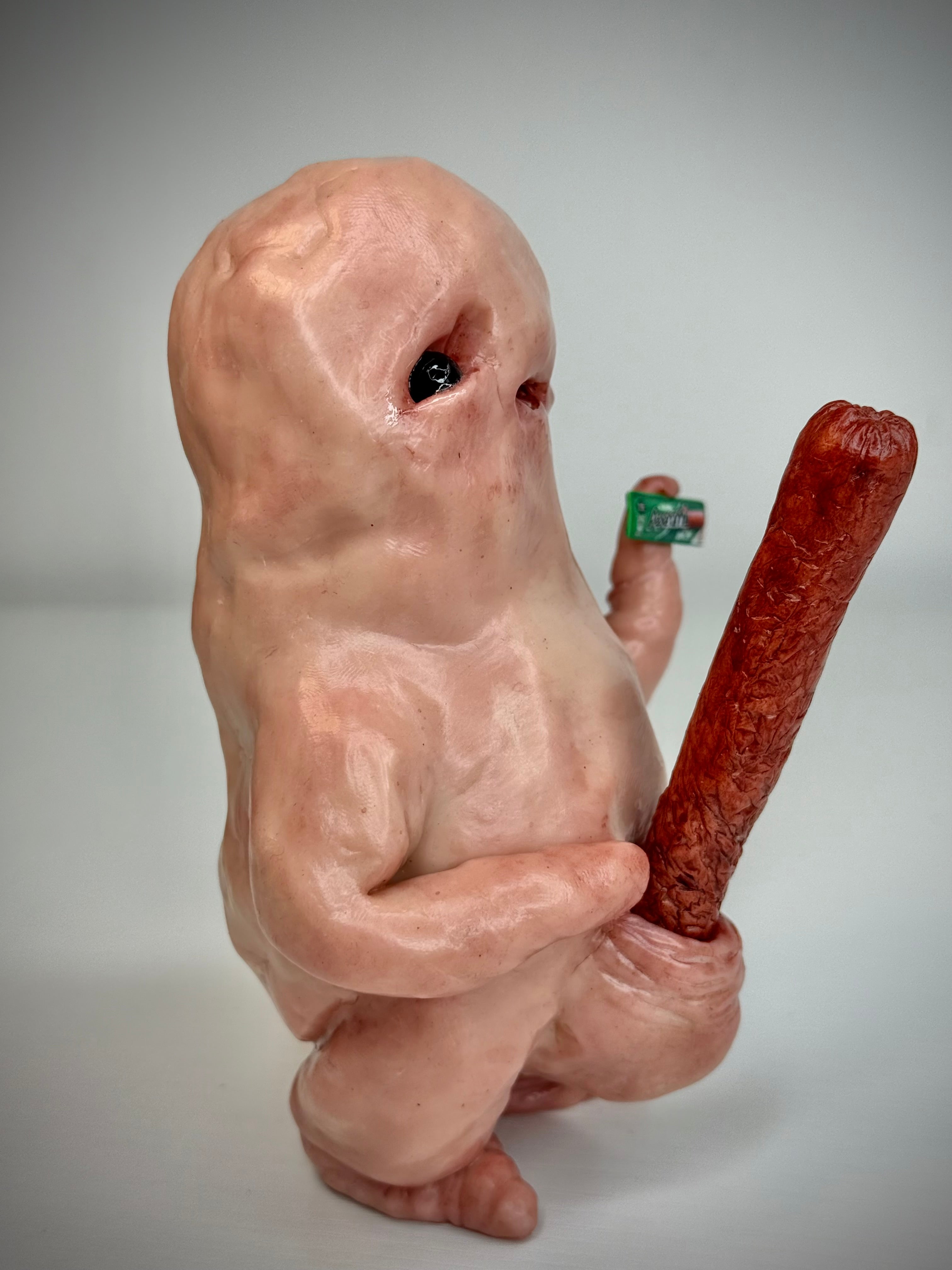 Pepperami Disturbie – Grotesque Creature Sculpture – Weird Handmade Polymer Clay Oddity