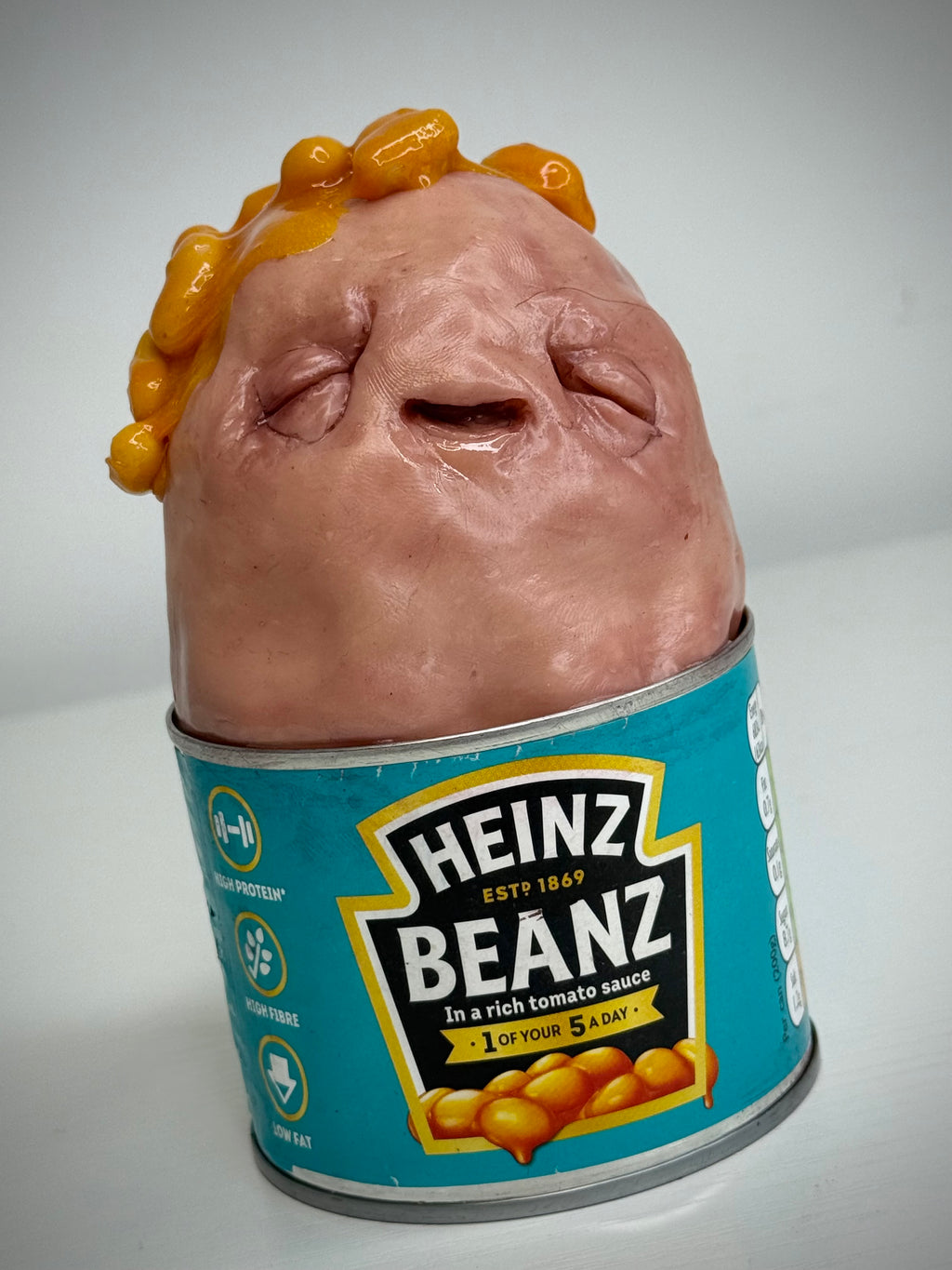 bEaNz – Sentient Bean Can Sculpture – Weird Handmade Polymer Clay Oddity