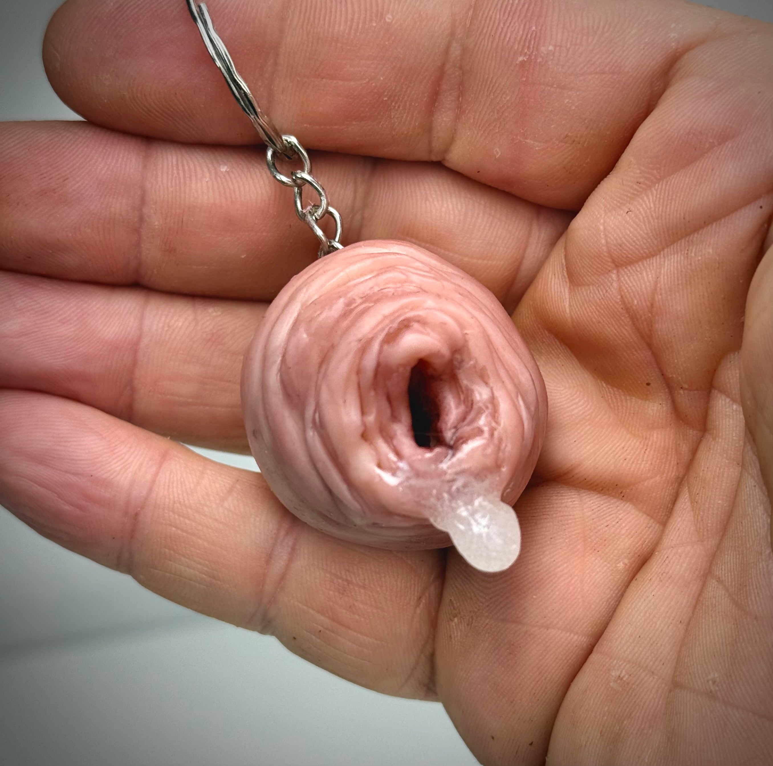 Dripping Foreskin Keychain – Grotesque Handmade Oddity Keyring