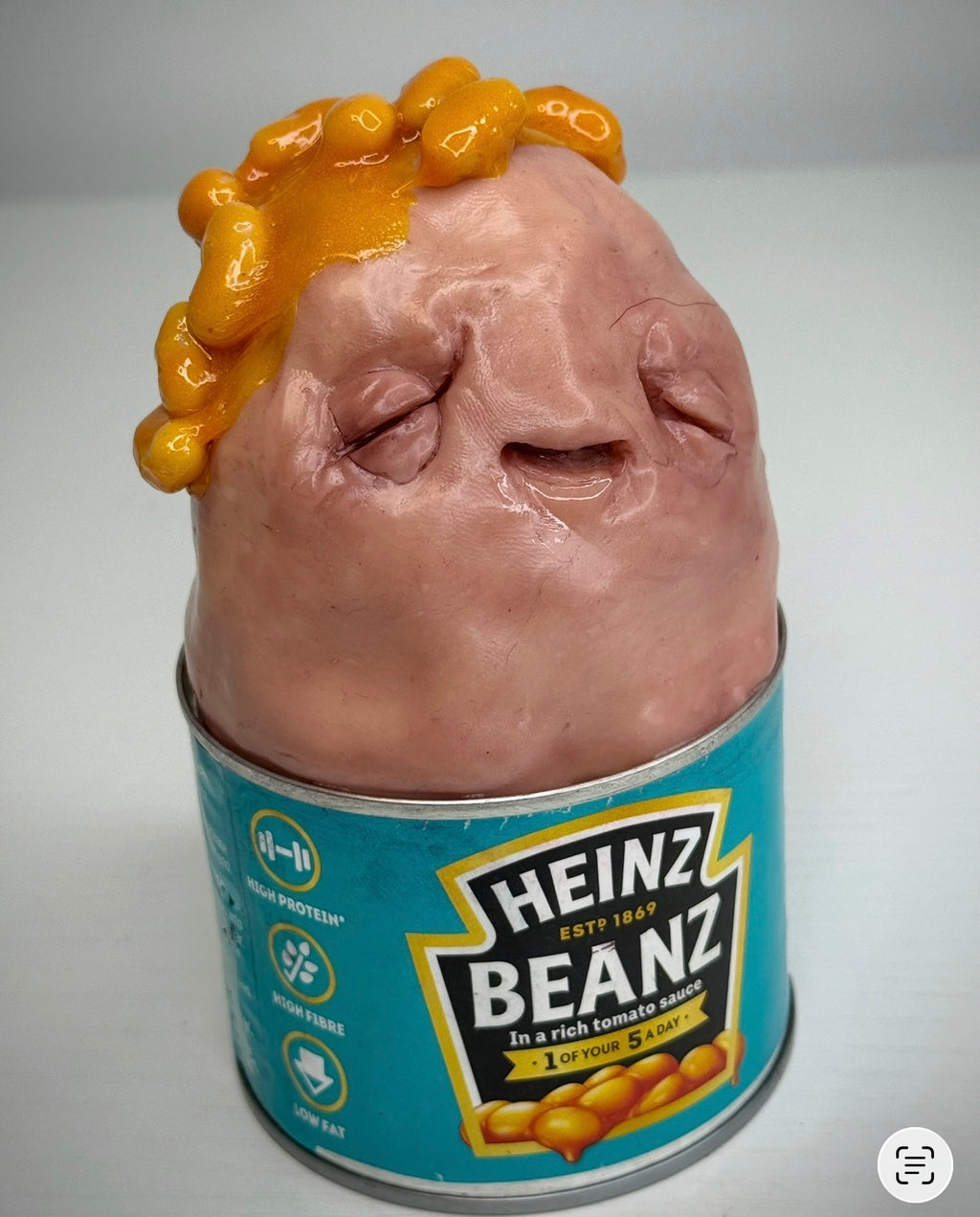 Baked Bean Tin Creature – Handmade Polymer Clay Oddity