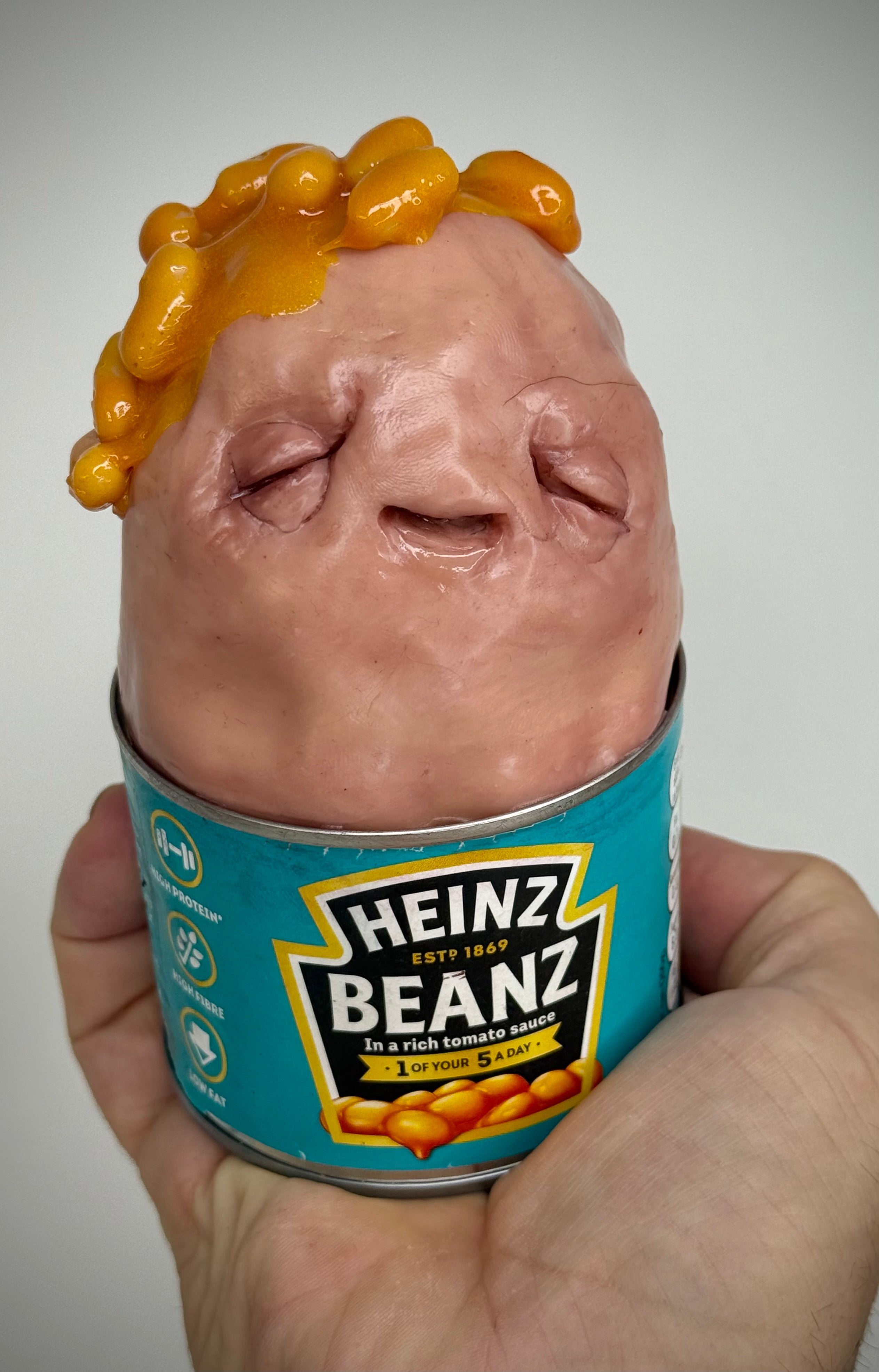 bEaNz – Sentient Bean Can Sculpture – Weird Handmade Polymer Clay Oddity