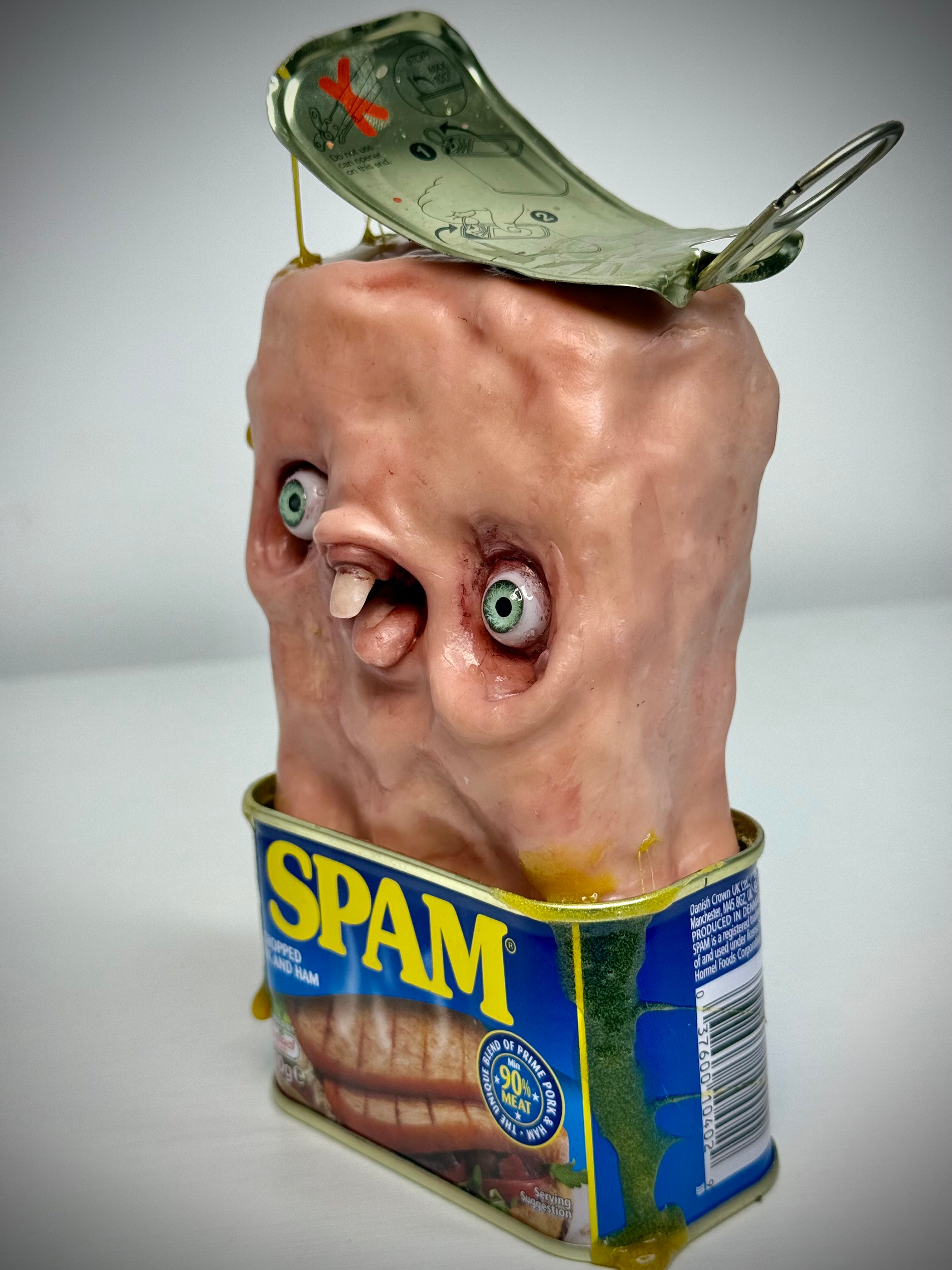 Sentient Spam – Creepy Food Sculpture – Weird Handmade Polymer Clay Oddity