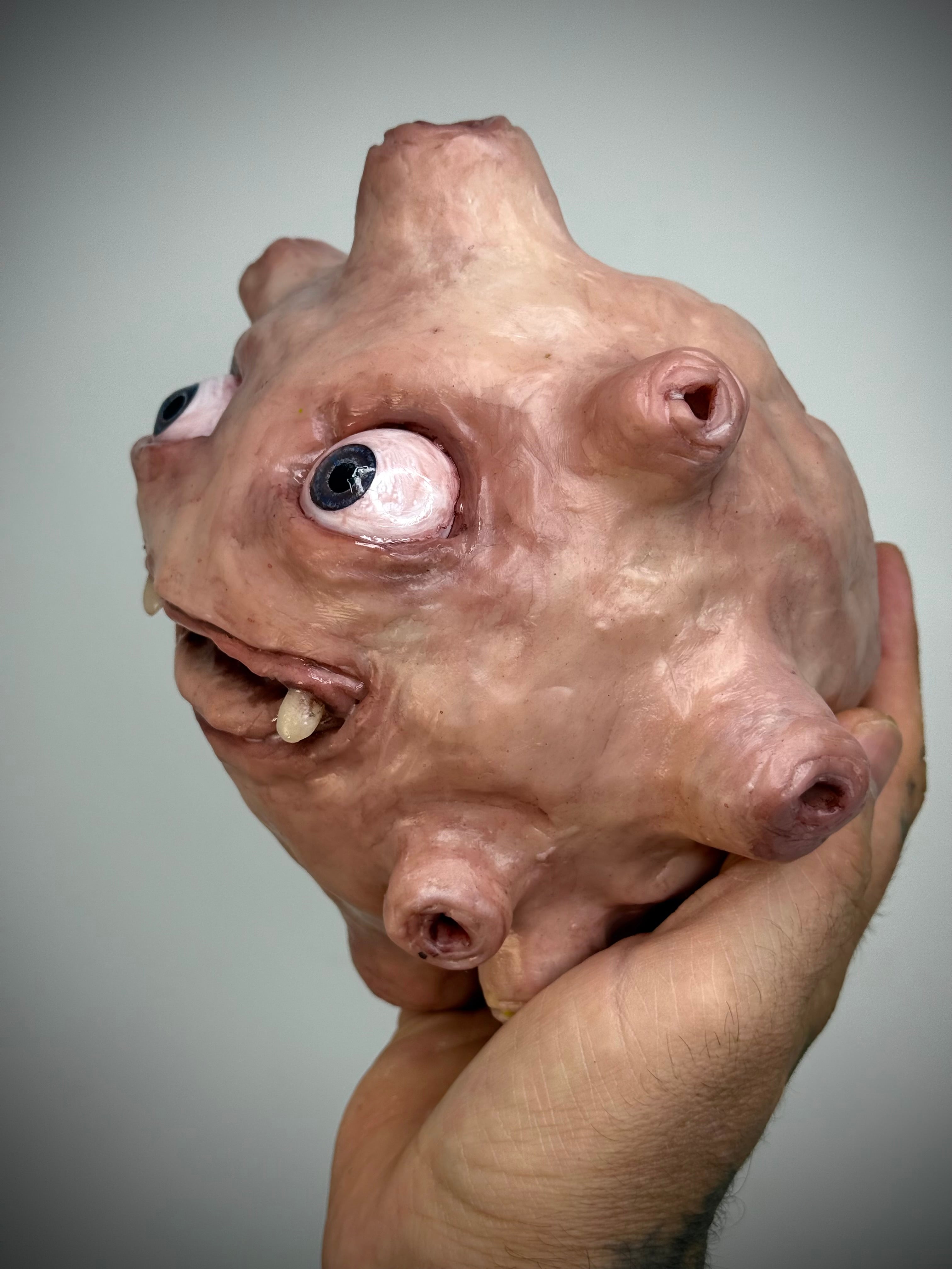 Koffing Inspired Sculpture – Grotesque Creature Art – Weird Handmade Polymer Clay Oddity