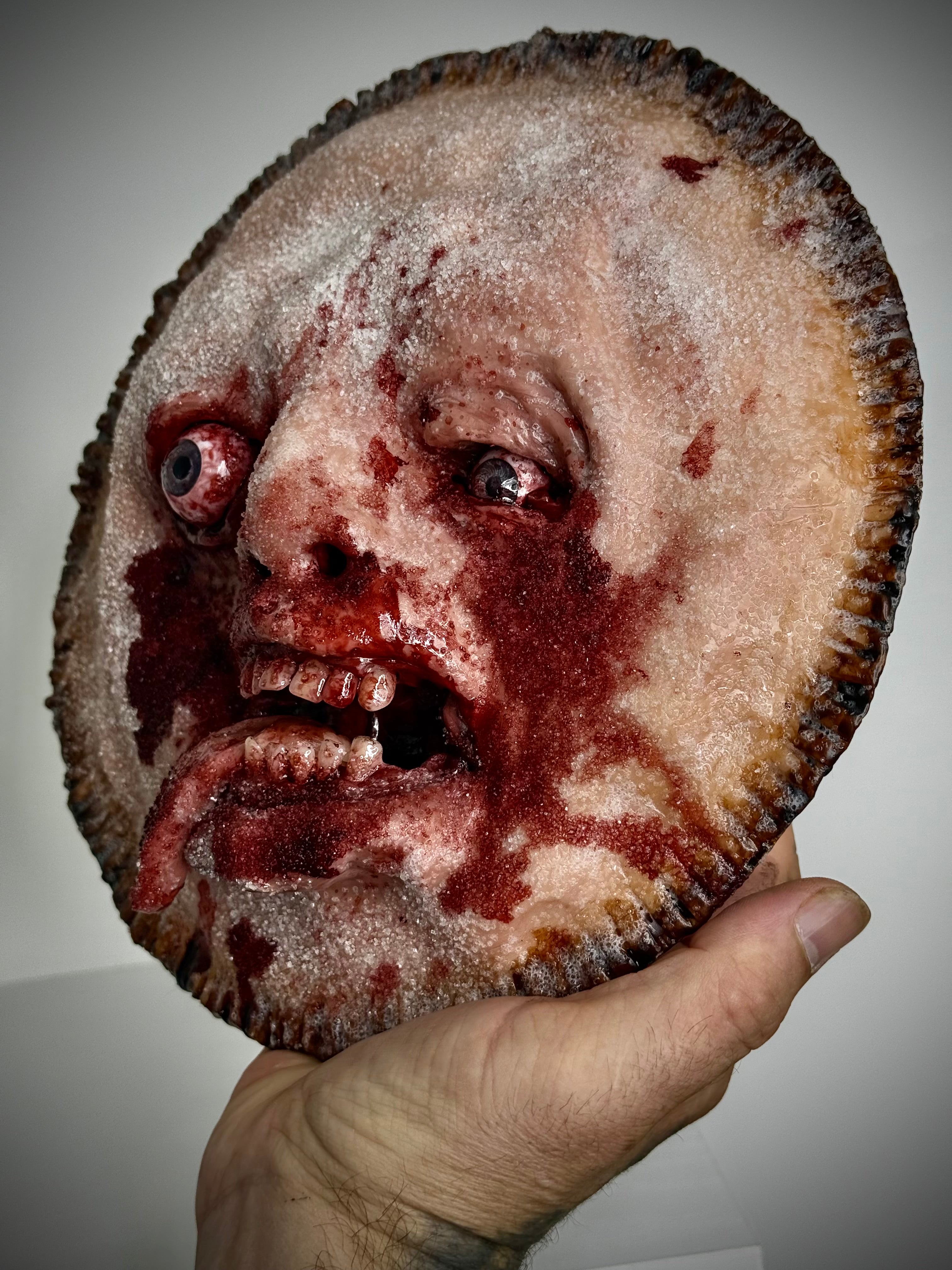 Horror Pie – Handmade Polymer Clay Horror Sculpture – Creepy Art Collectible