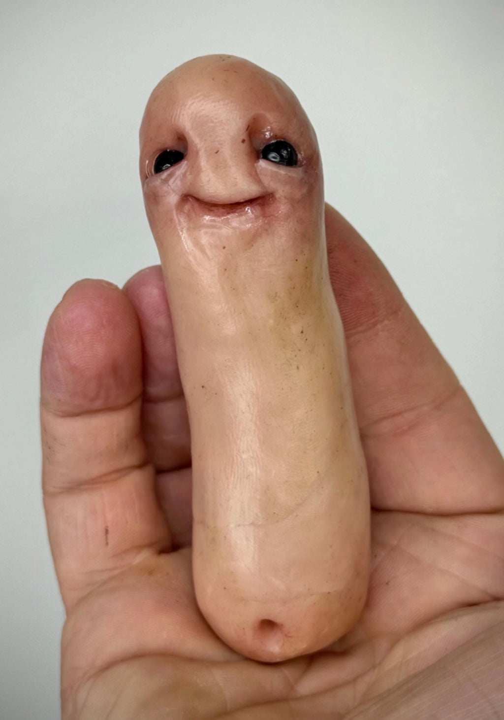 Long Bean – Grotesque Bean Creature Sculpture – Weird Handmade Polymer Clay Oddity