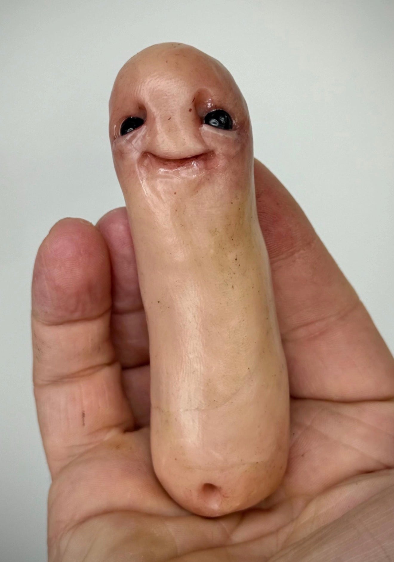 Long Bean – Grotesque Bean Creature Sculpture – Weird Handmade Polymer Clay Oddity