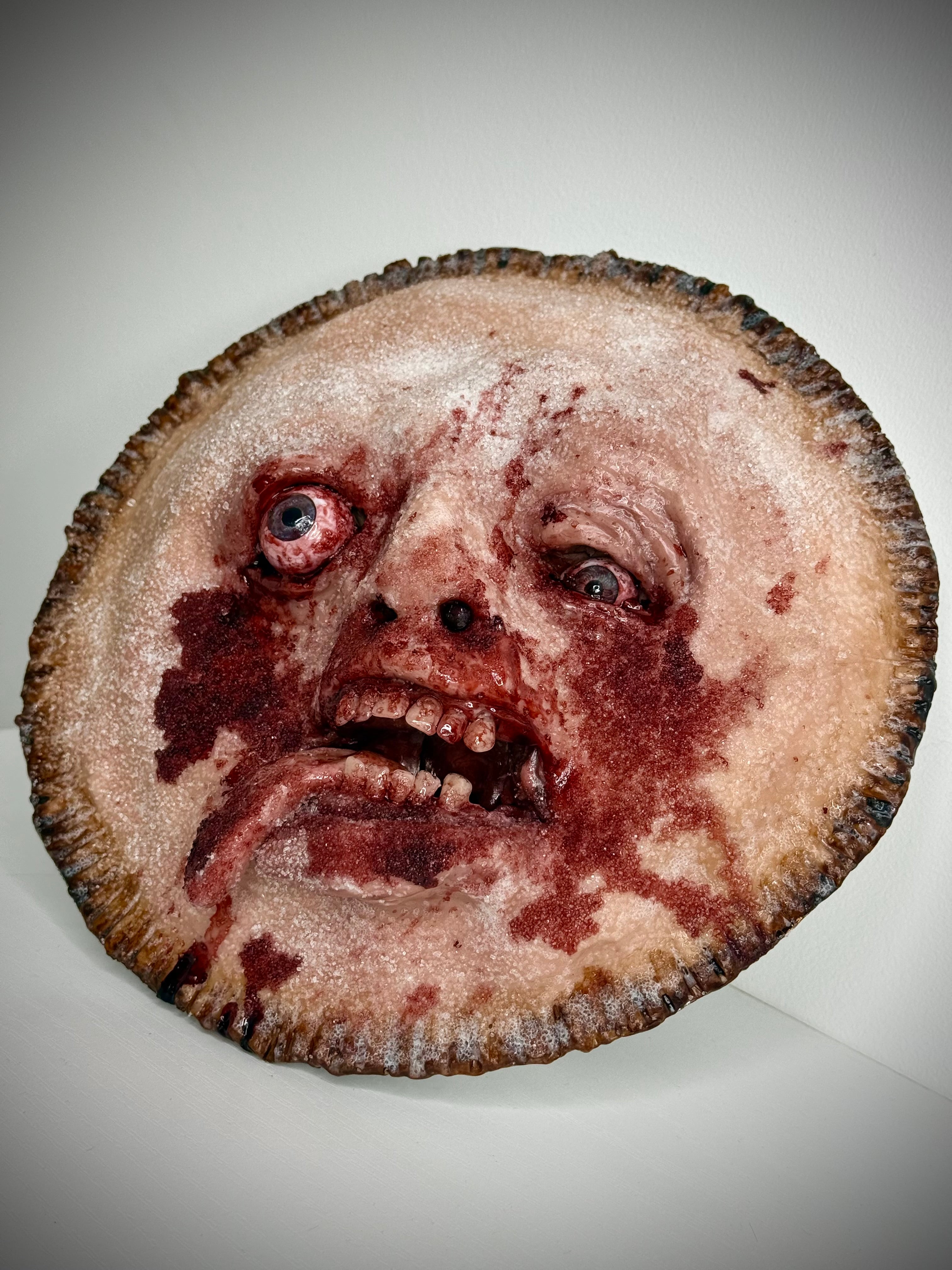 Horror Pie – Handmade Polymer Clay Horror Sculpture – Creepy Art Collectible