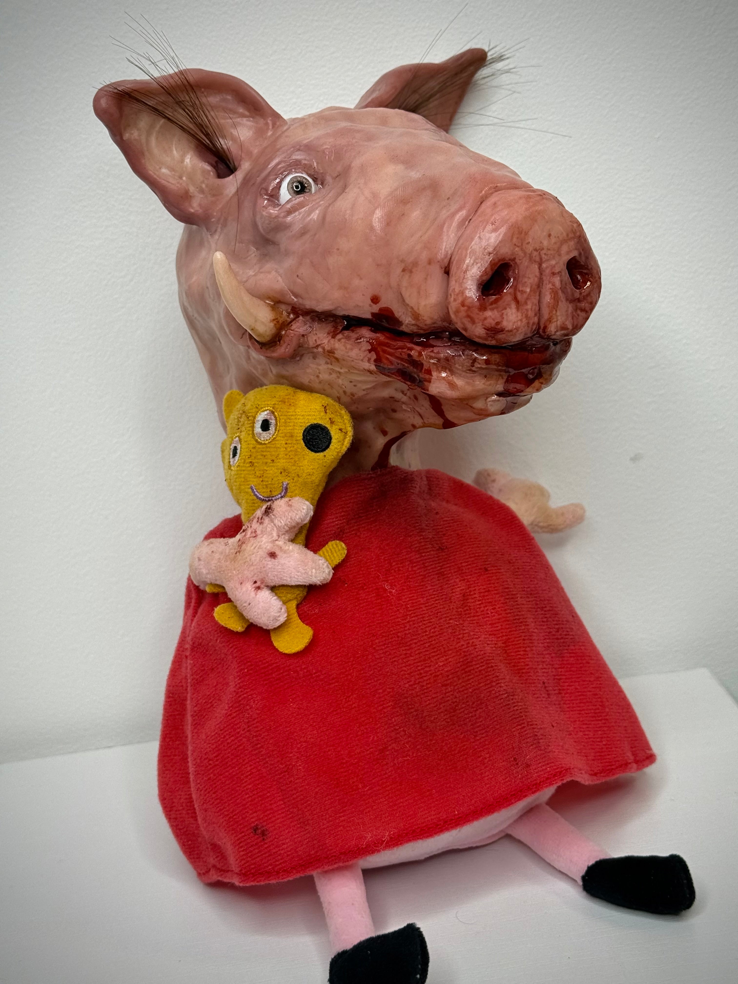 Mutant Pig Plush – Handmade Horror Sculpture