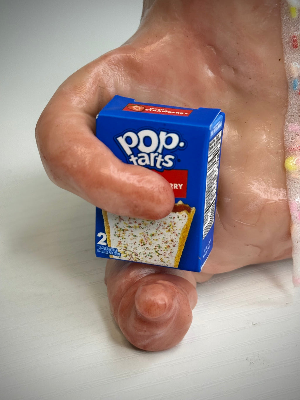 Pop Tart Disturbie – Frosted Breakfast Creature Sculpture – Weird Handmade Polymer Clay Oddity