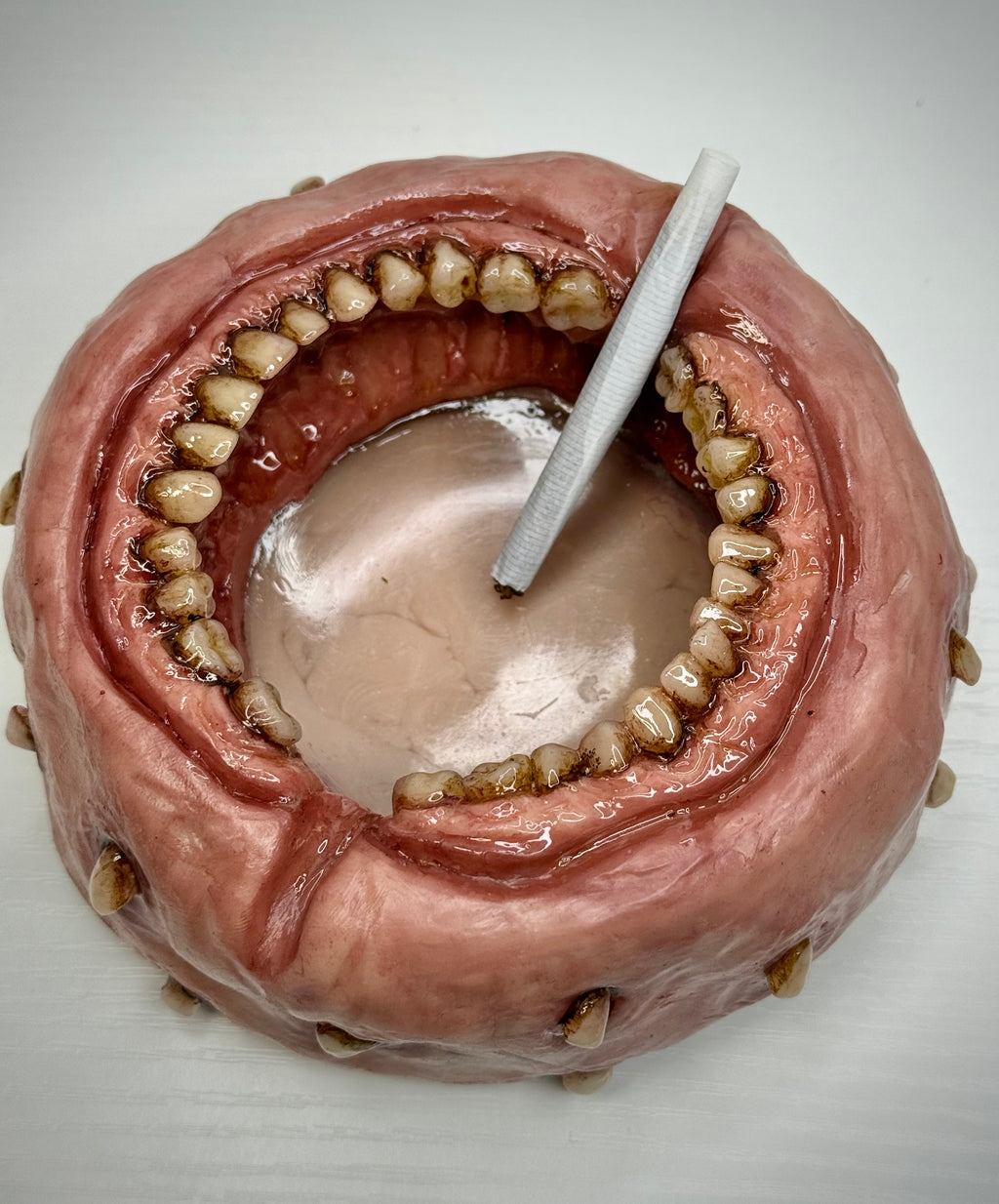 Rotten Mouth Ashtray – Grotesque Teeth Ashtray – Weird Handmade Polymer Clay Horror Decor