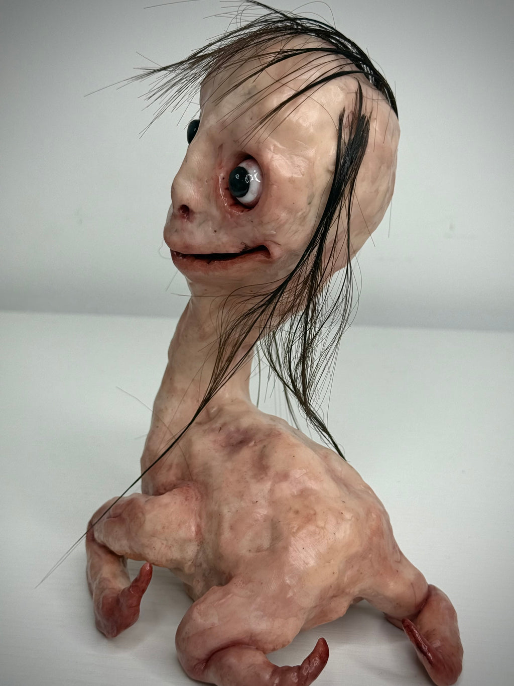 Momo Inspired Bird Creature Sculpture – Weird Handmade Polymer Clay Oddity