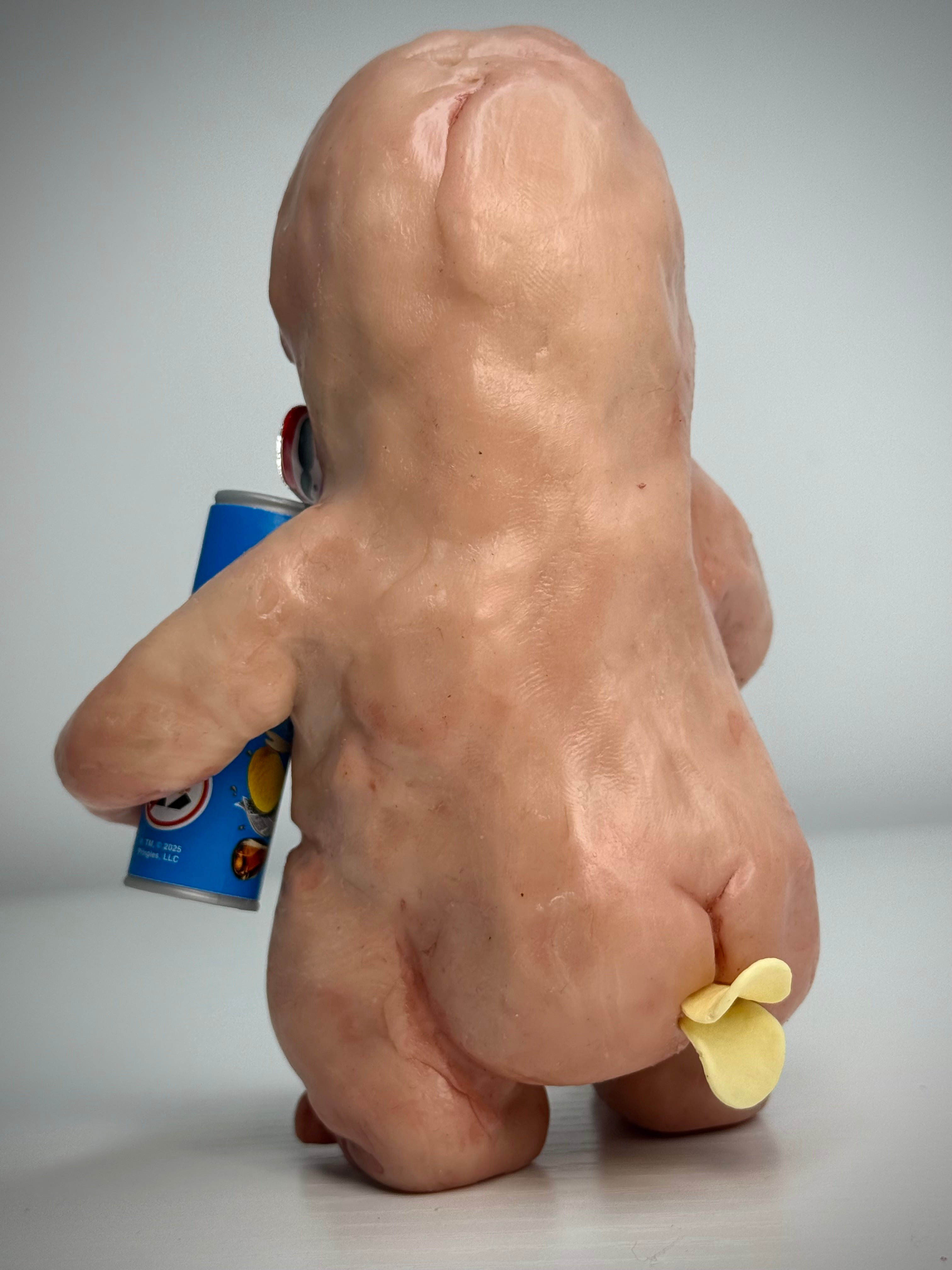 Once You Pop Disturbie – Pringle Loving Creature Sculpture – Weird Handmade Polymer Clay Oddity