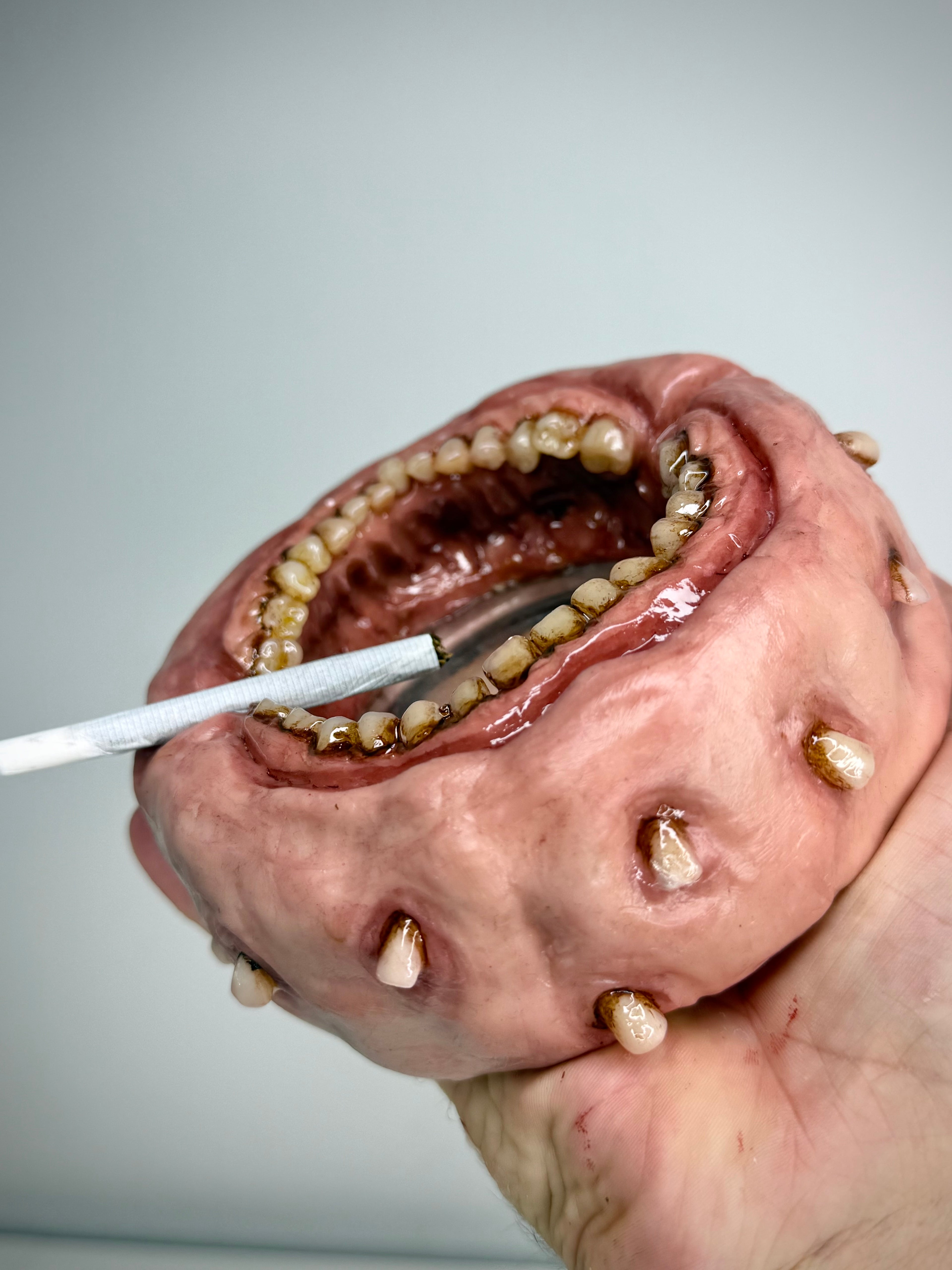Rotten Mouth Ashtray – Grotesque Teeth Ashtray – Weird Handmade Polymer Clay Horror Decor