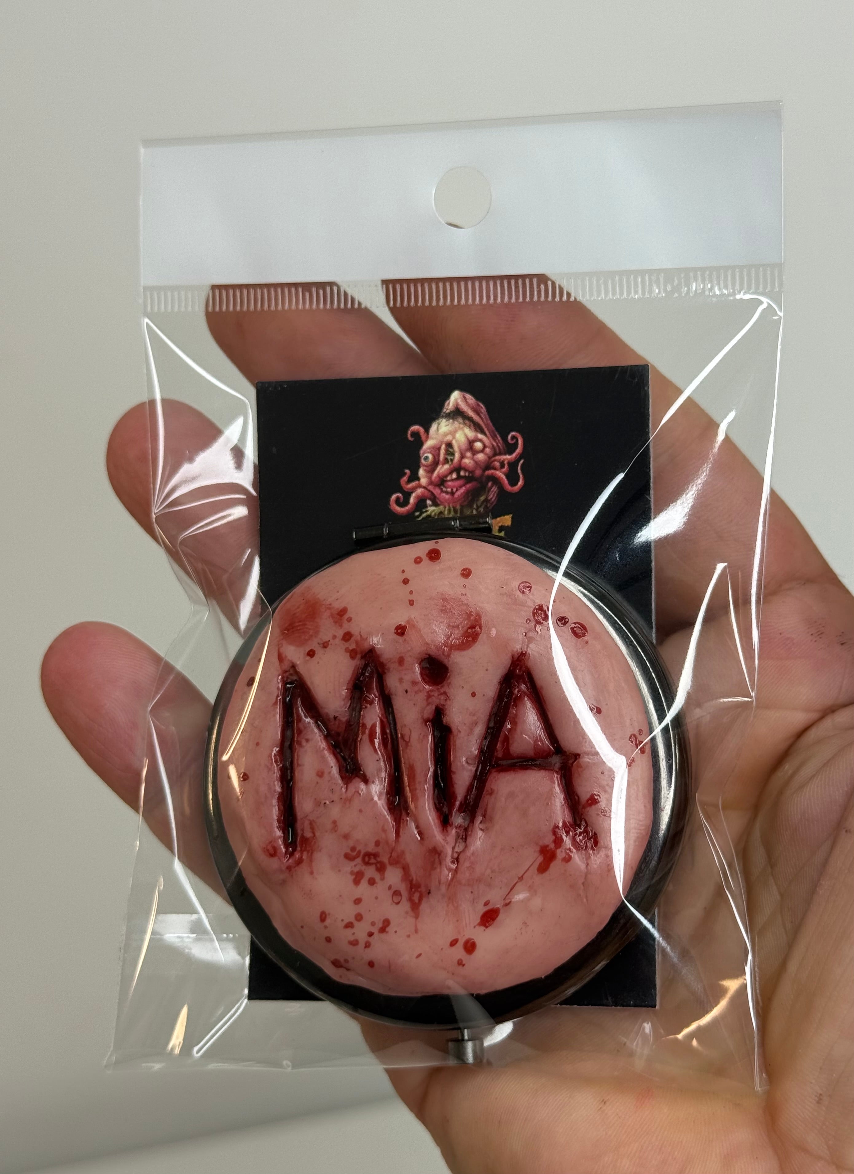 Personalised Horror Pocket Mirror Custom Name Handmade Creepy Compact Mirror Gothic Gift