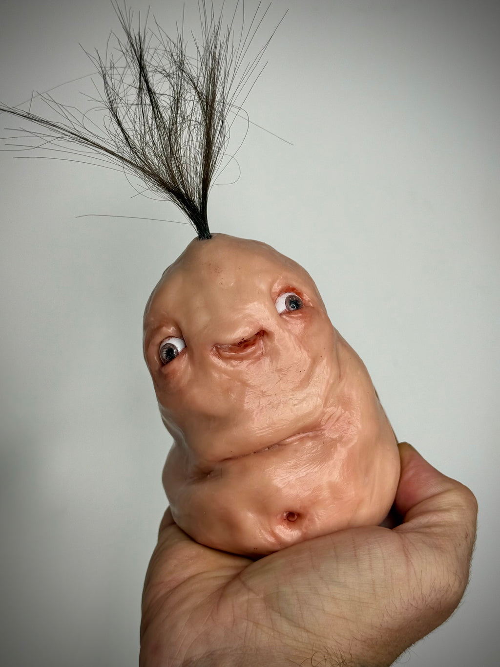 Tufty – Handmade Polymer Clay Creature Sculpture – Weird Oddity Art
