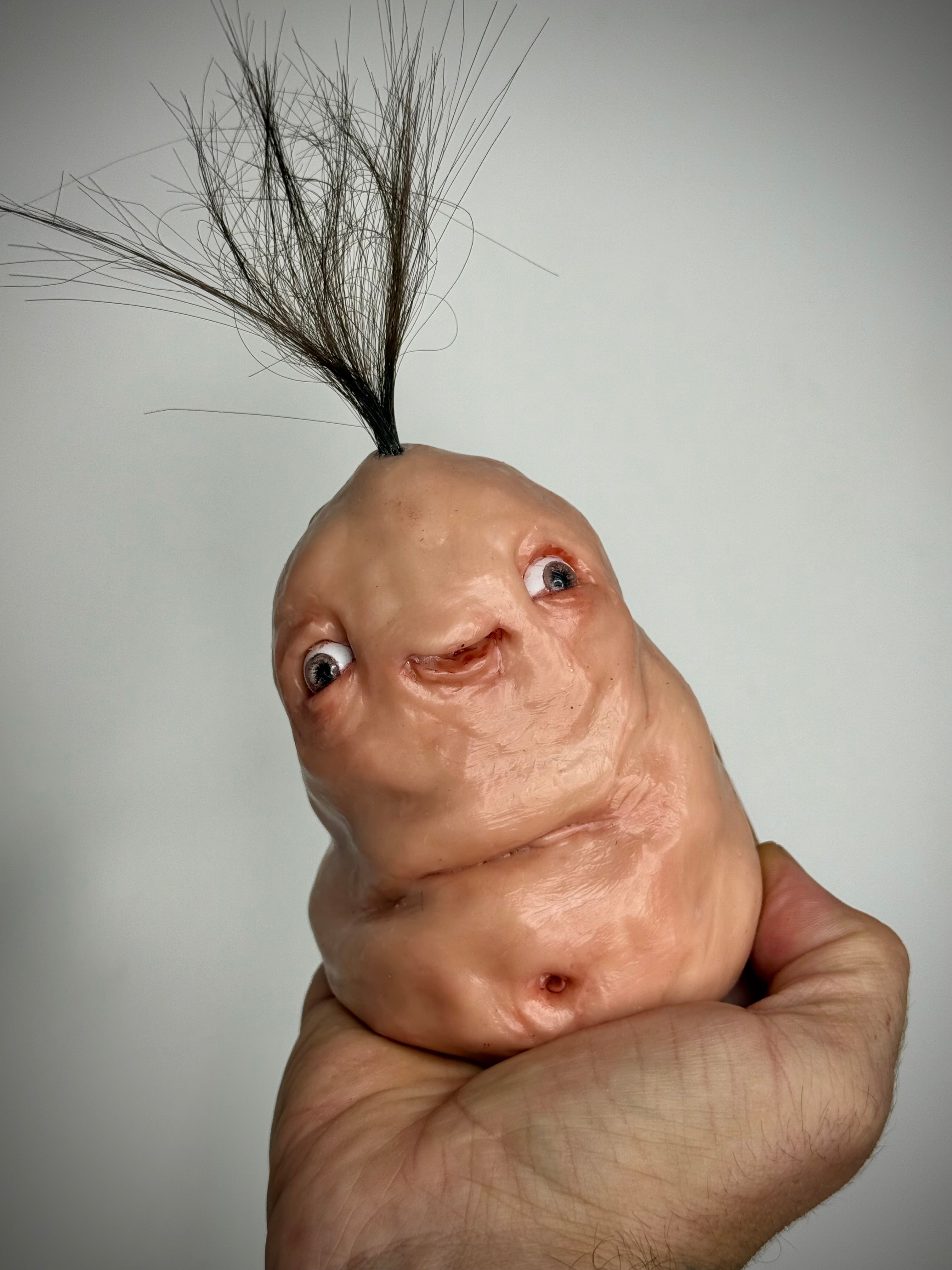 Tufty – Handmade Polymer Clay Creature Sculpture – Weird Oddity Art