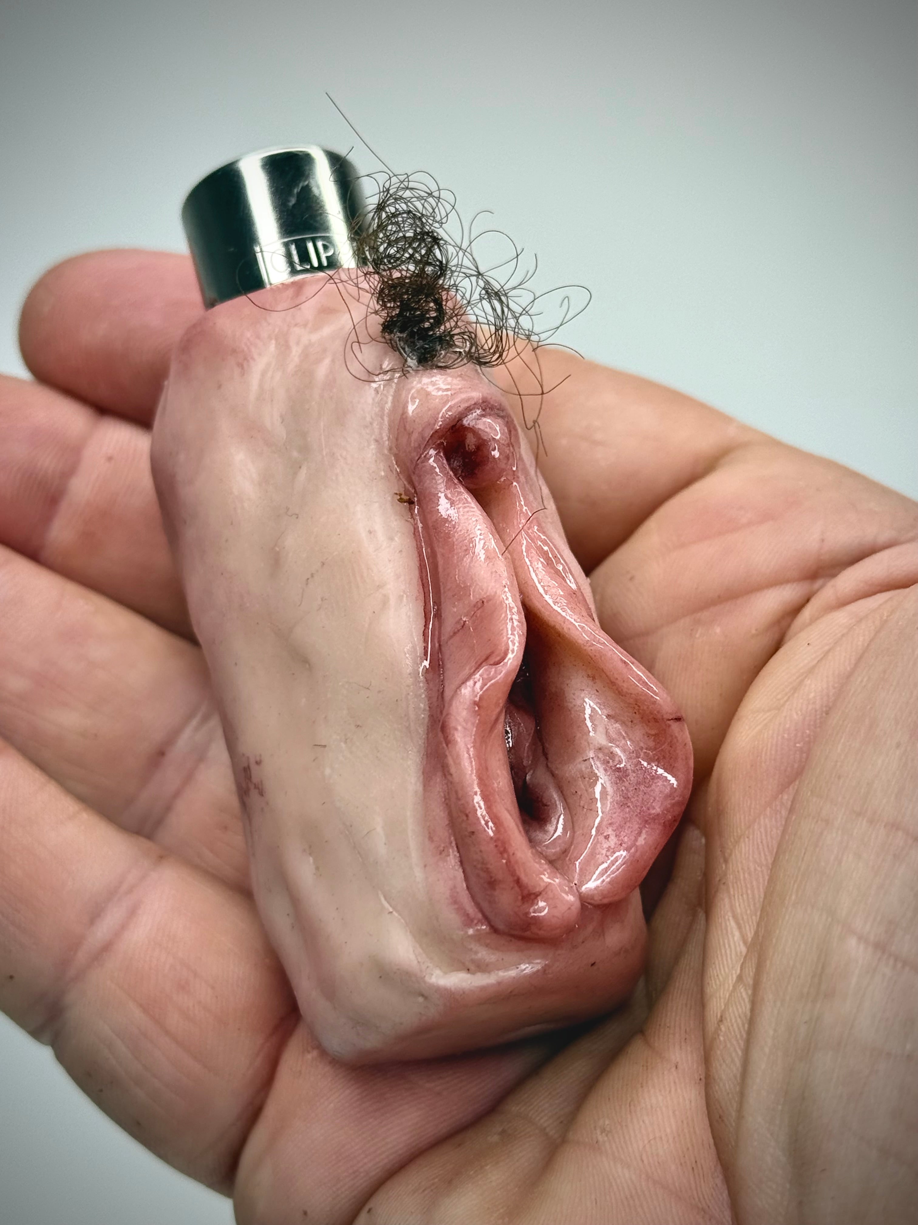Handmade Grotesque Vagina Lighter Case – Clipper Sleeve – Horror Oddity Art