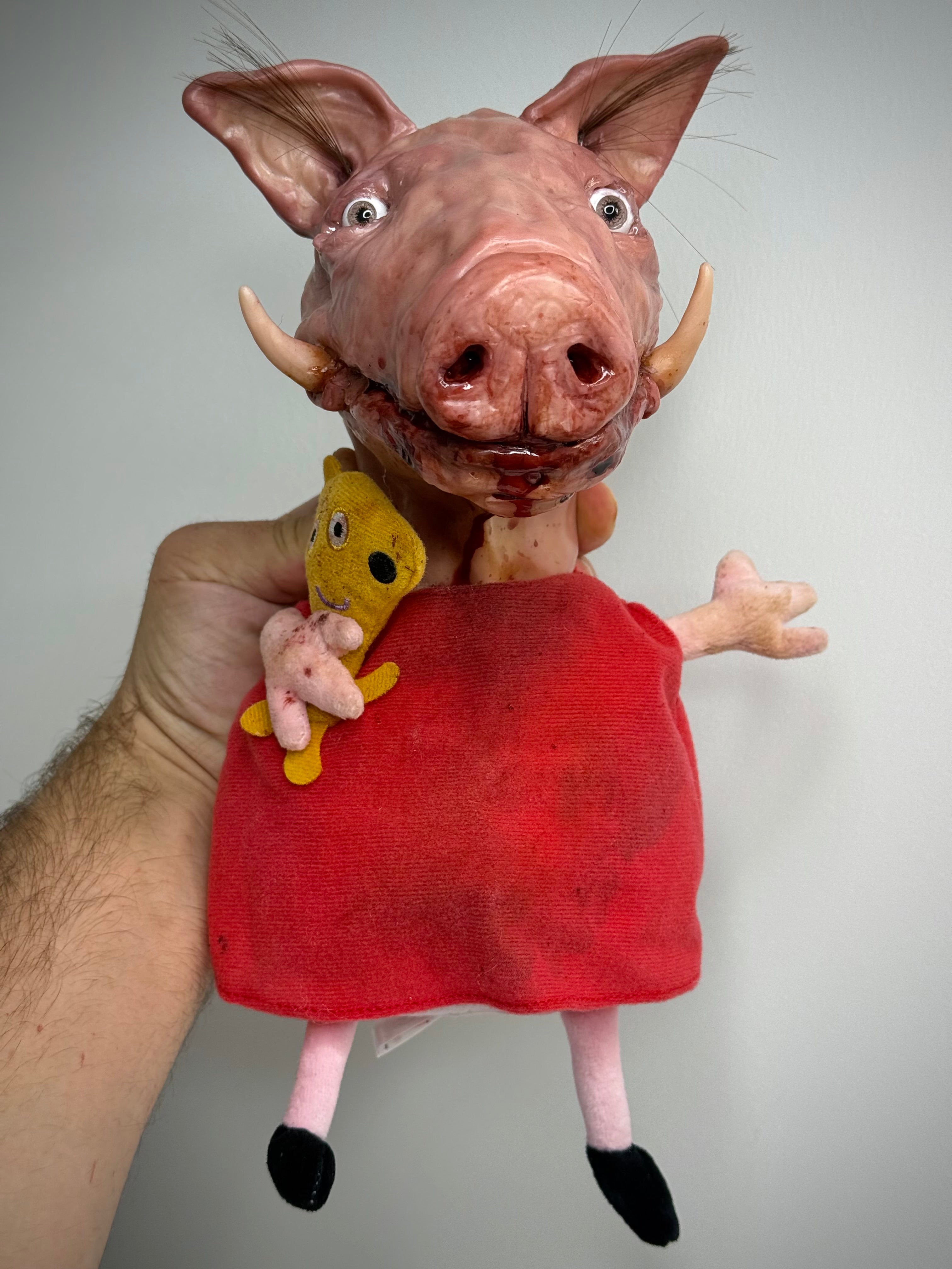 Mutant Pig Plush – Handmade Horror Sculpture