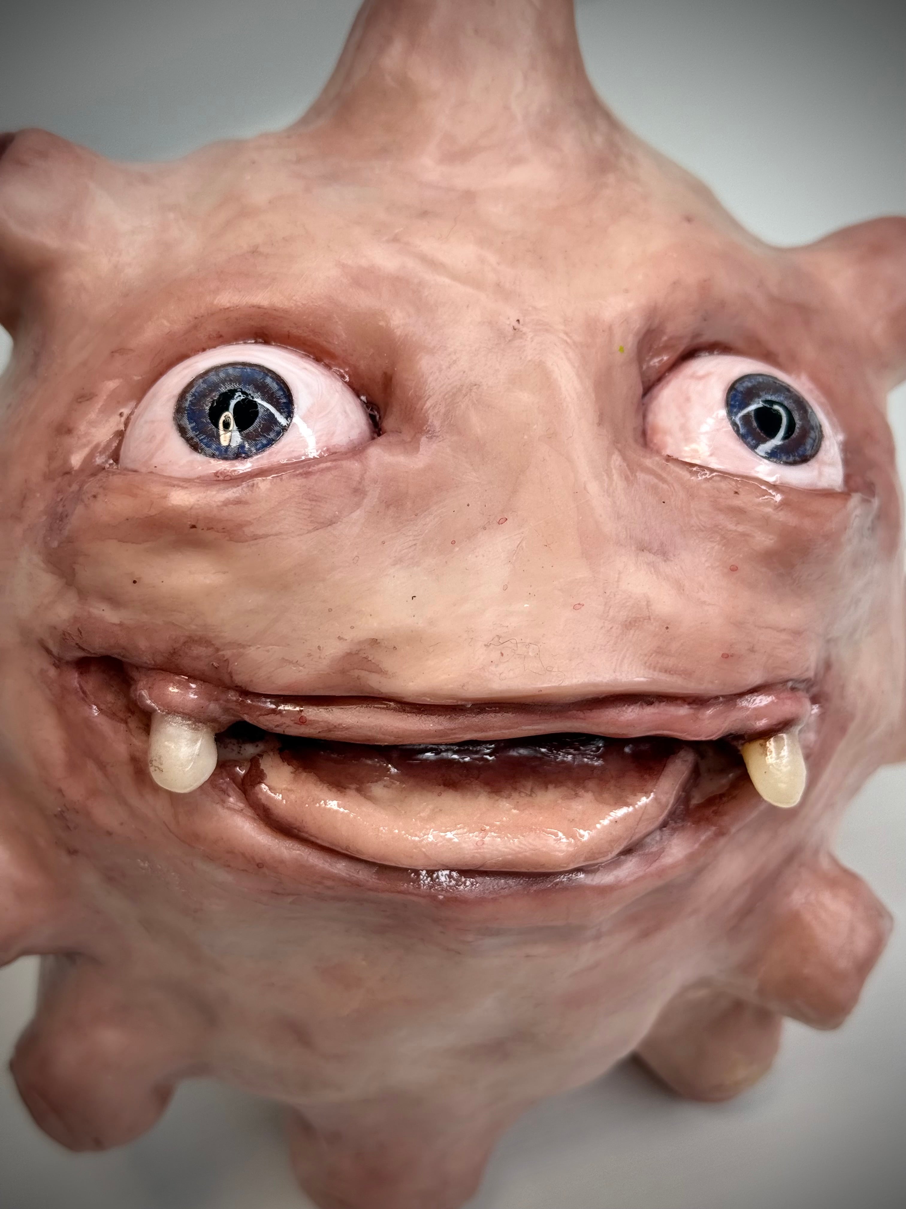 Koffing Inspired Sculpture – Grotesque Creature Art – Weird Handmade Polymer Clay Oddity