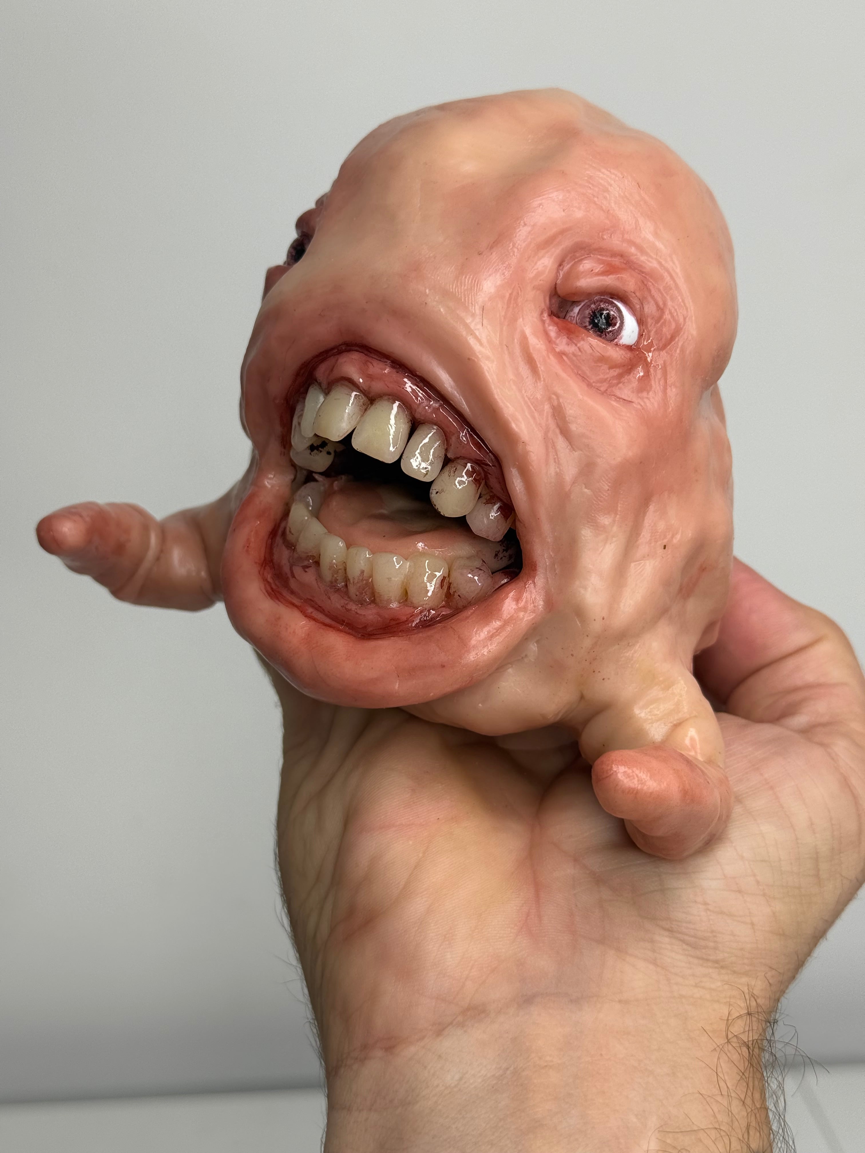 Handmade Polymer Clay Creature Sculpture – Weird Horror Oddity Art