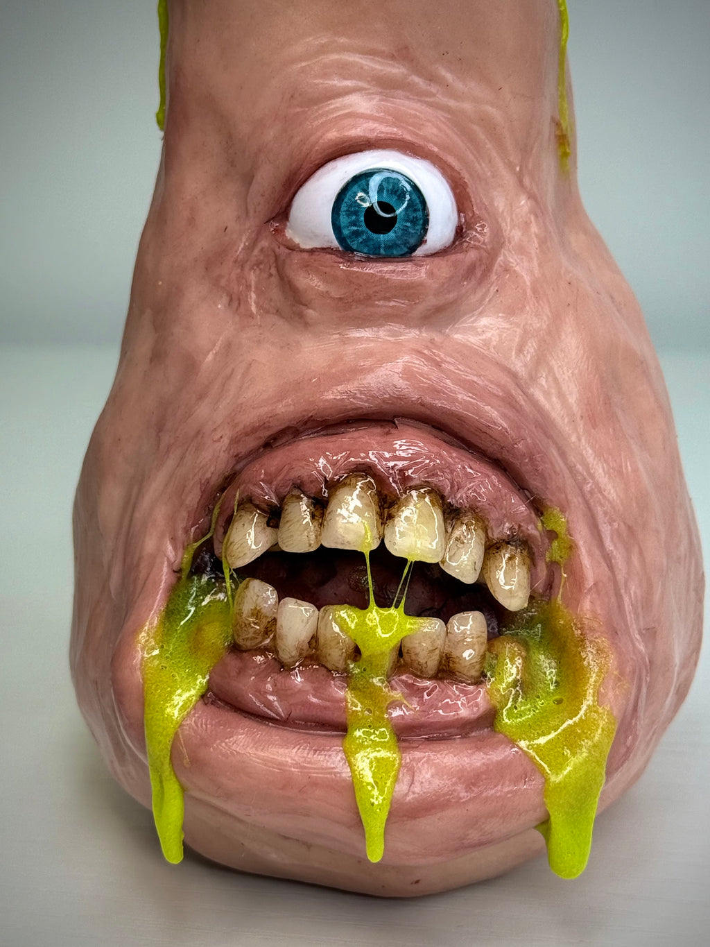 Glowing That’s Vile Bong – Glow in the Dark Horror Bong Sculpture – Weird Handmade Polymer Clay Oddity ) ()
