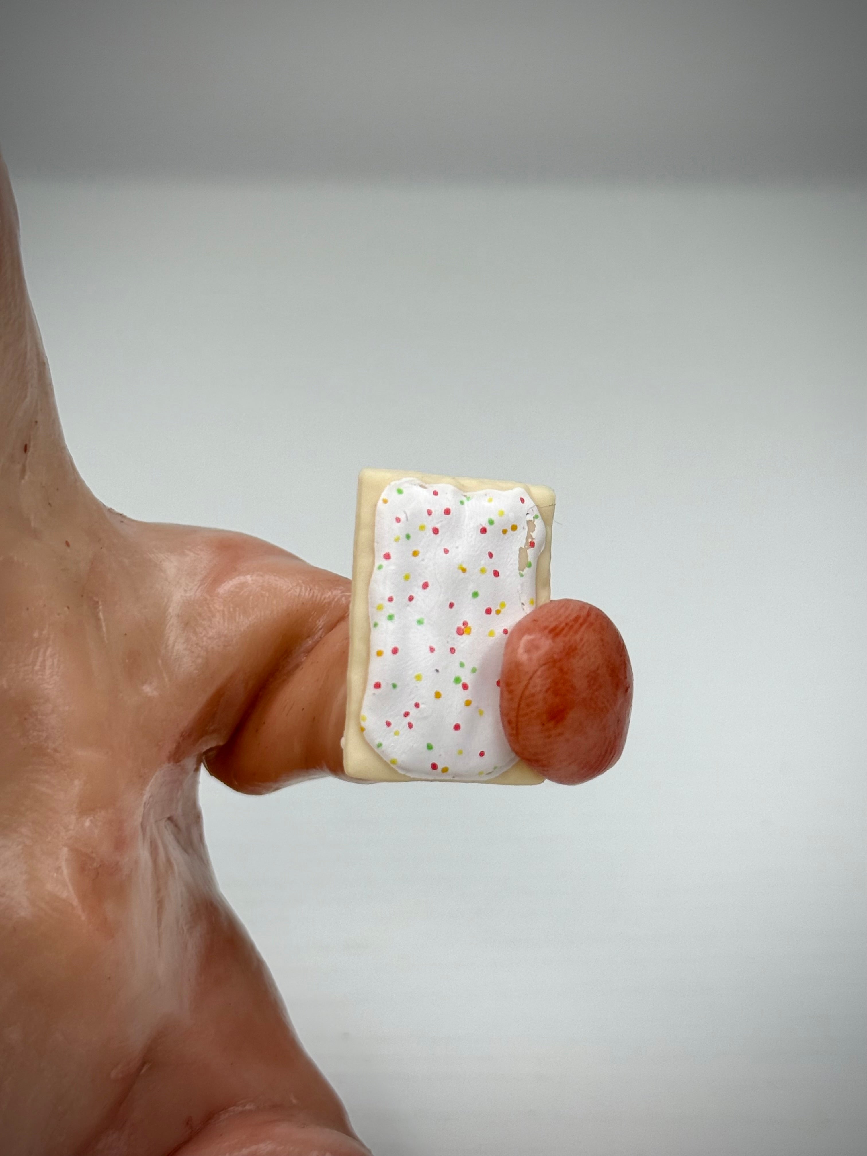 Pop Tart Disturbie – Frosted Breakfast Creature Sculpture – Weird Handmade Polymer Clay Oddity