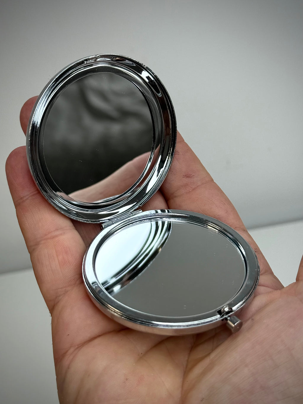 Handmade Pocket Mirror with Sculpted Face Creepy Compact Mirror Weird Gift