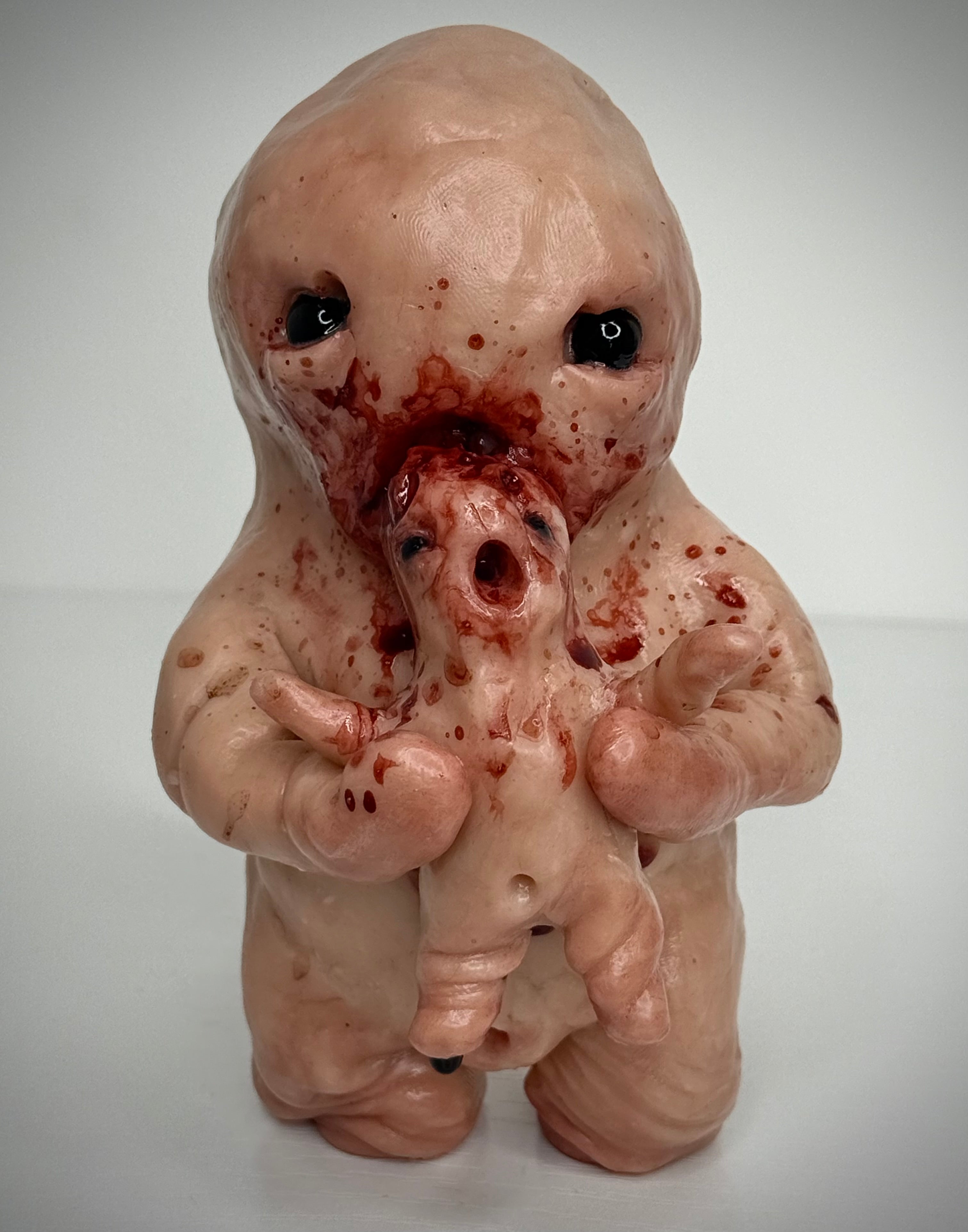 Devouring Disturbie – Handmade Polymer Clay Horror Creature Sculpture – Creepy Art Collectible