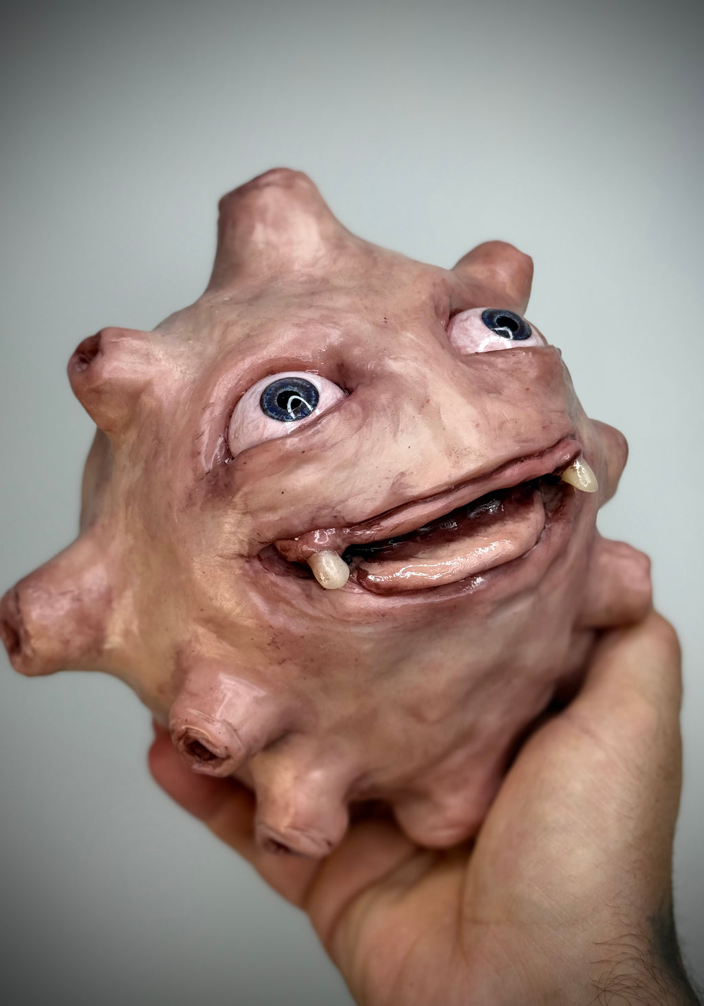 Koffing Inspired Sculpture – Grotesque Creature Art – Weird Handmade Polymer Clay Oddity