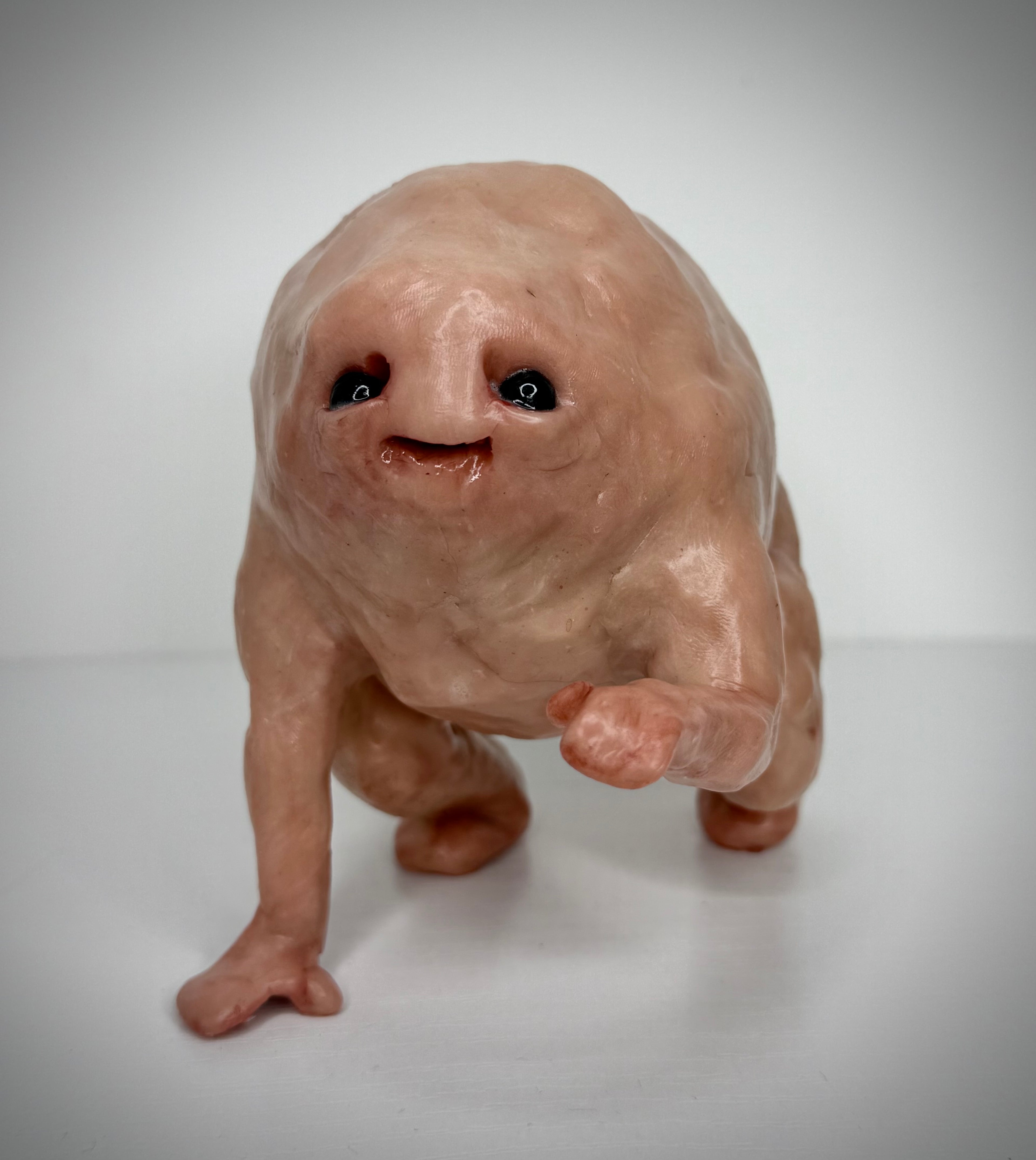 Hunchback Disturbie – Handmade Polymer Clay Creature Sculpture – Creepy Cute Art Collectible
